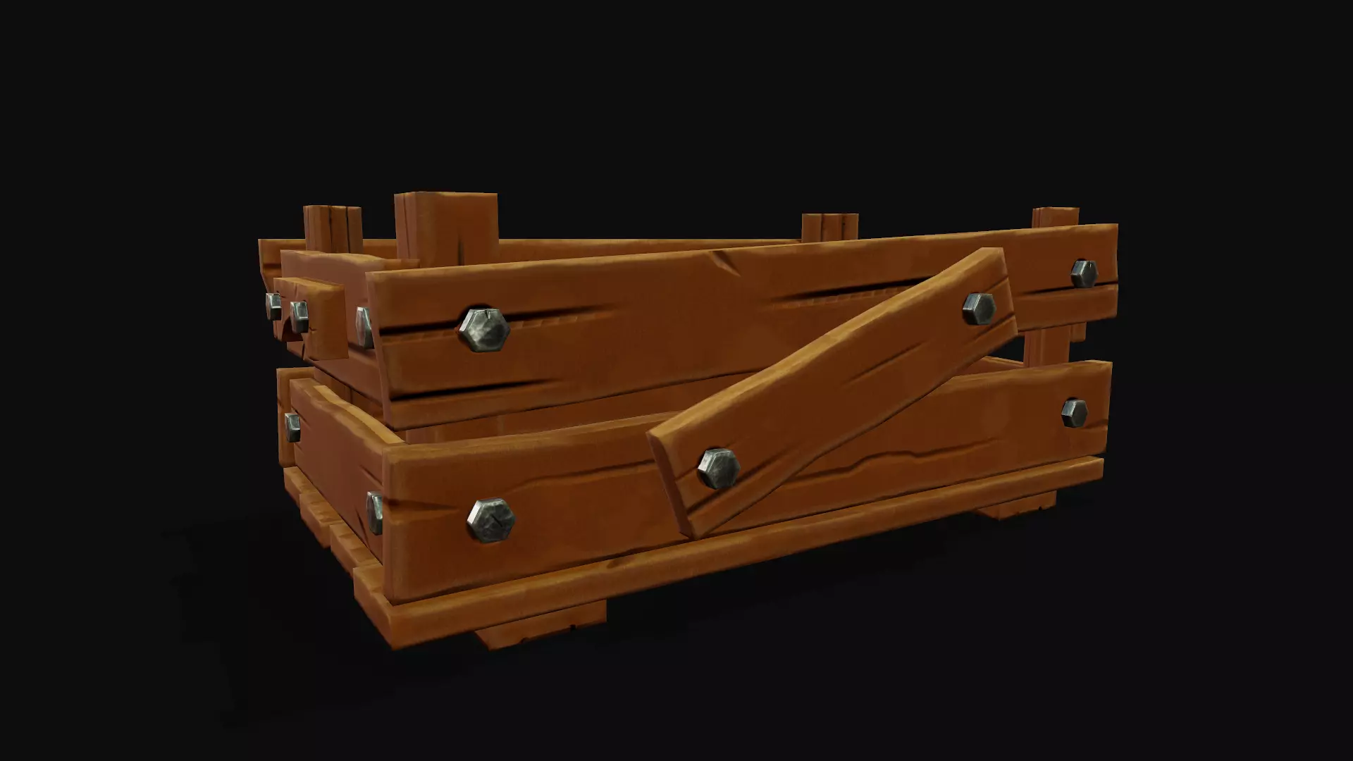 Stylized Wooden Crate - Tutorial Included Low-poly 3D model_0
