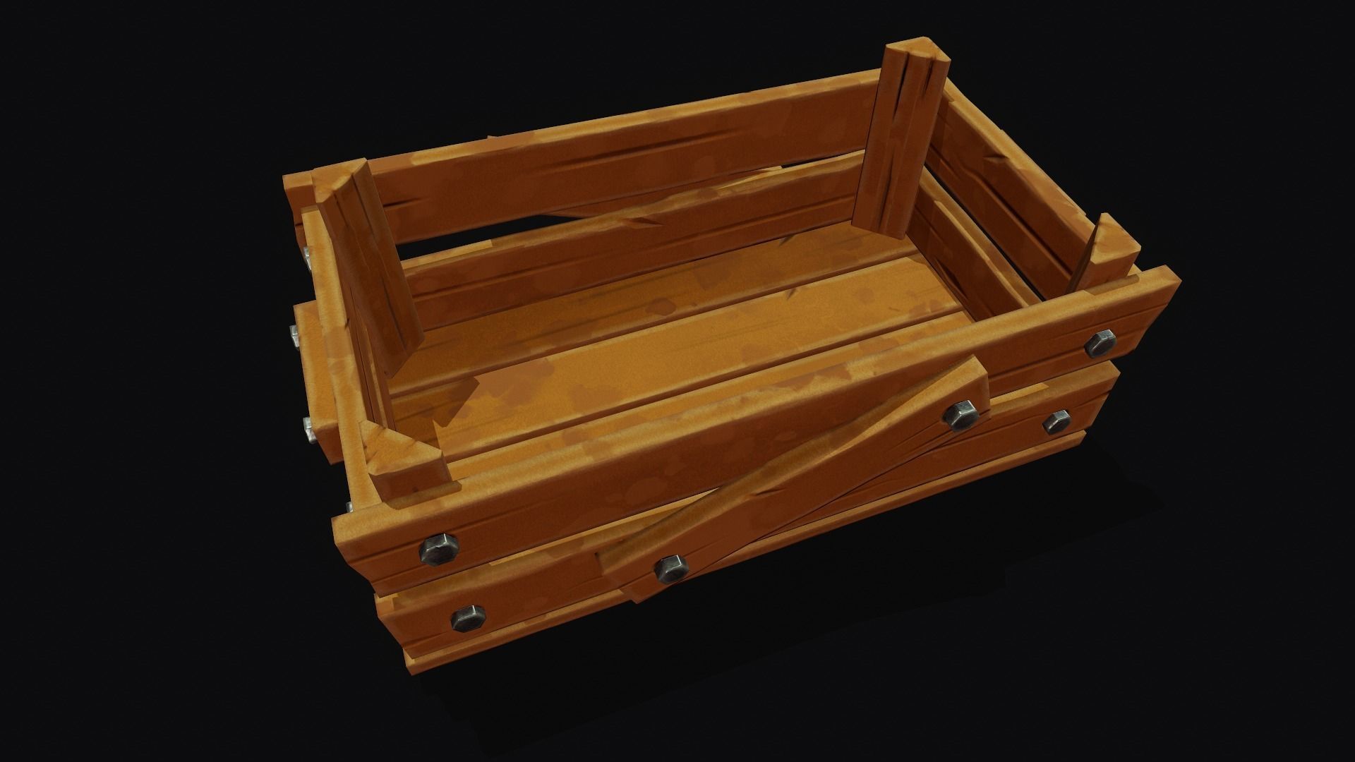 Stylized Wooden Crate - Tutorial Included Low-poly 3D model_8