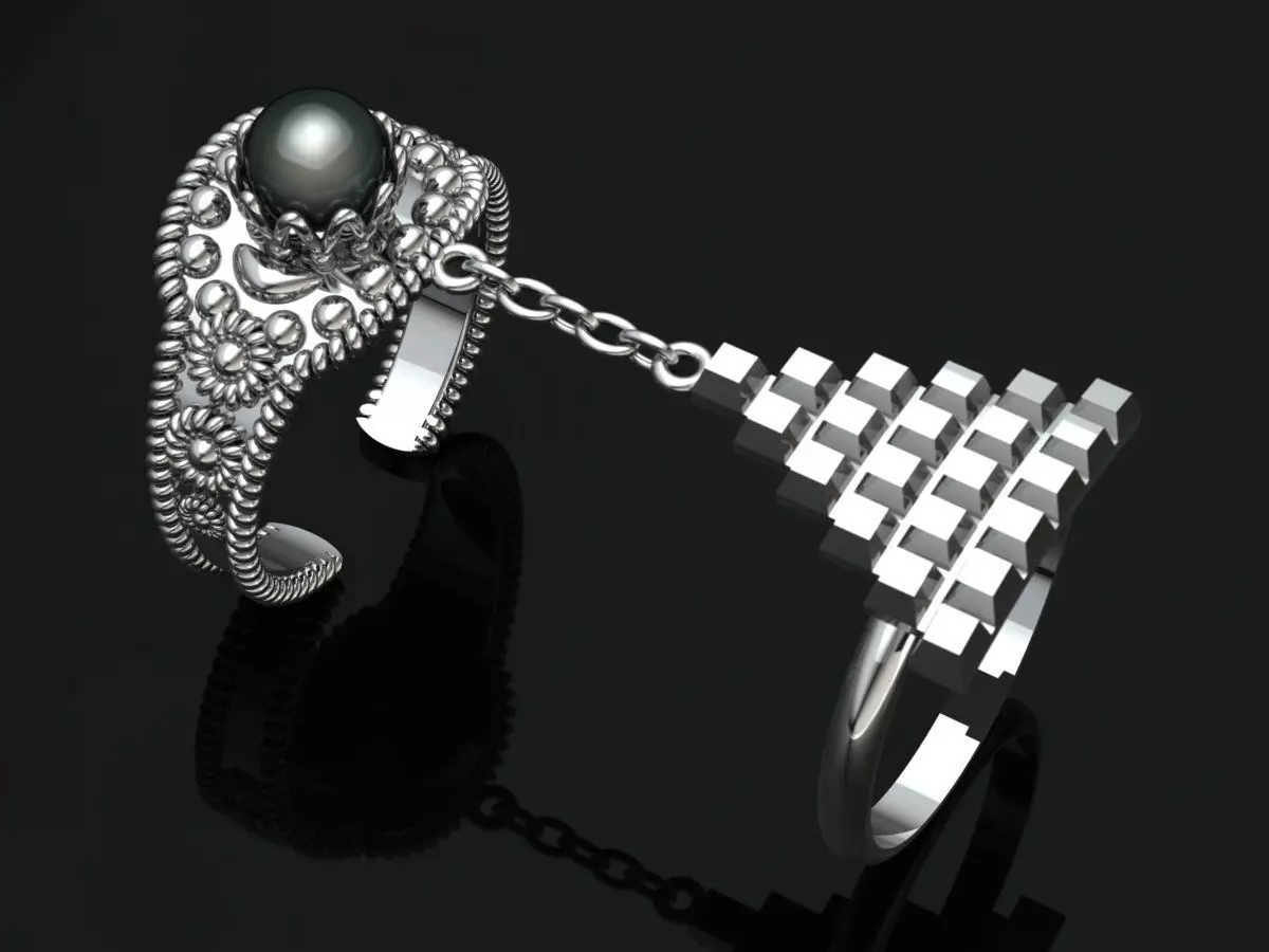 Silver ring Jewelry 3D print model_0