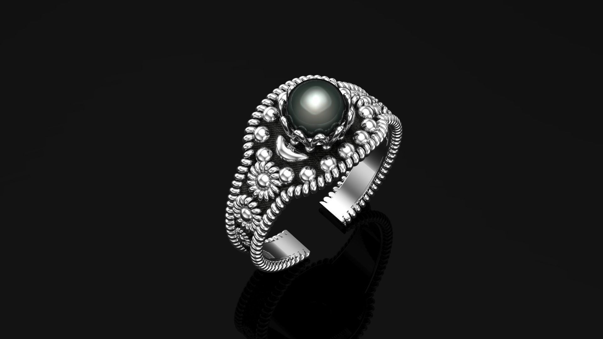 Silver ring Jewelry 3D print model_1