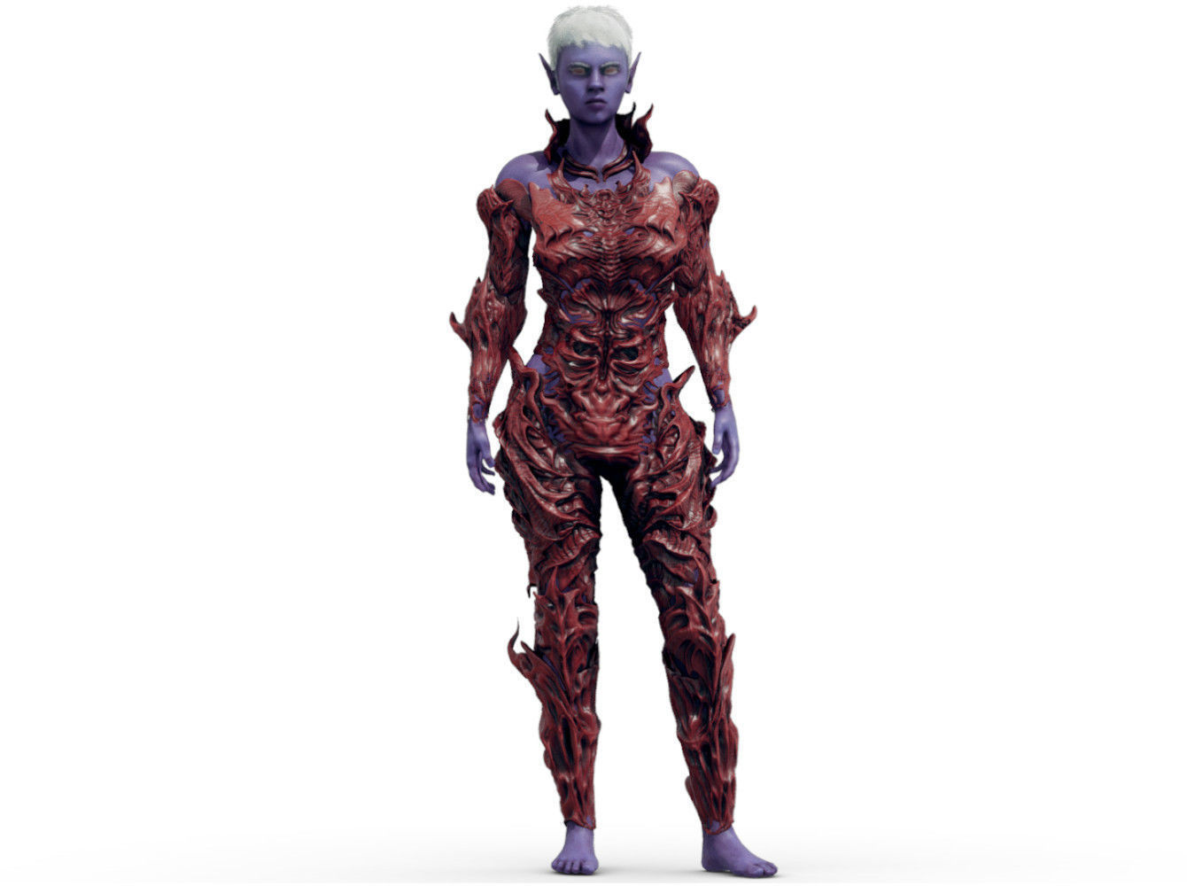 Dark Elf Low-poly 3D model_1
