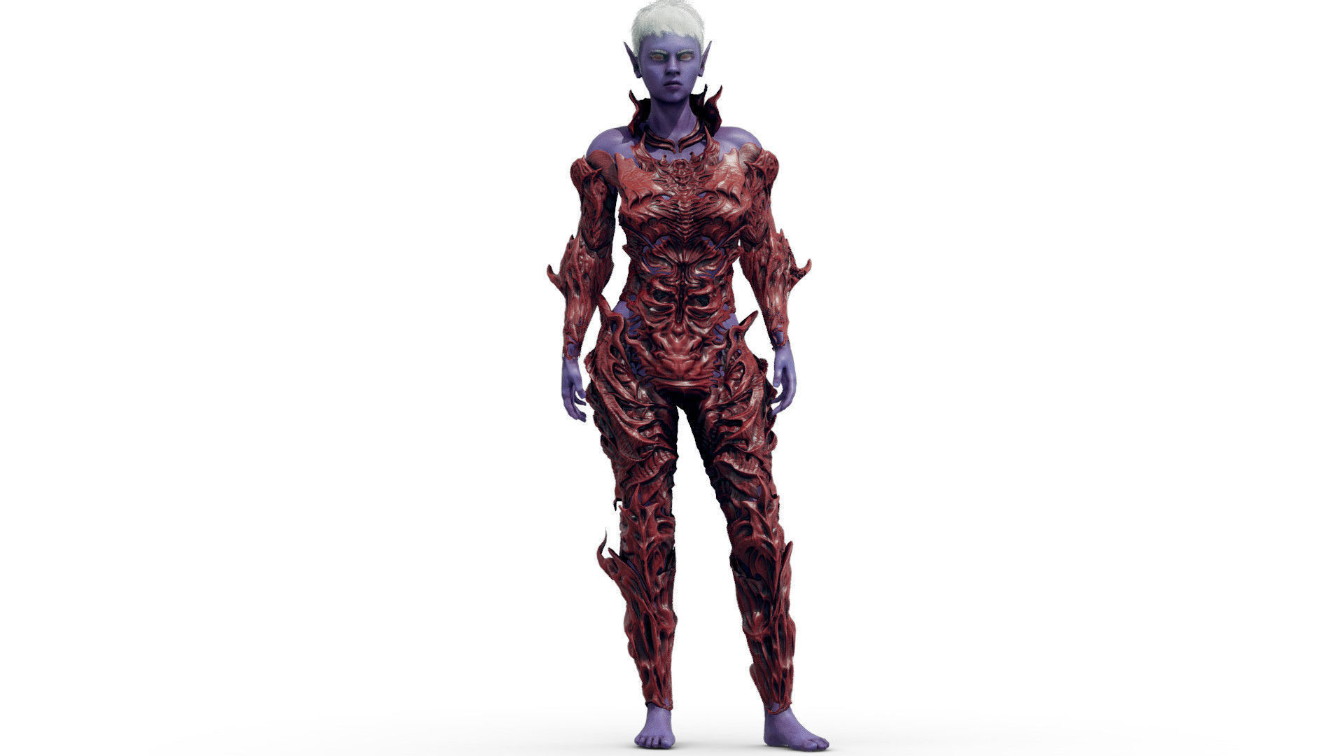 Dark Elf Low-poly 3D model_9