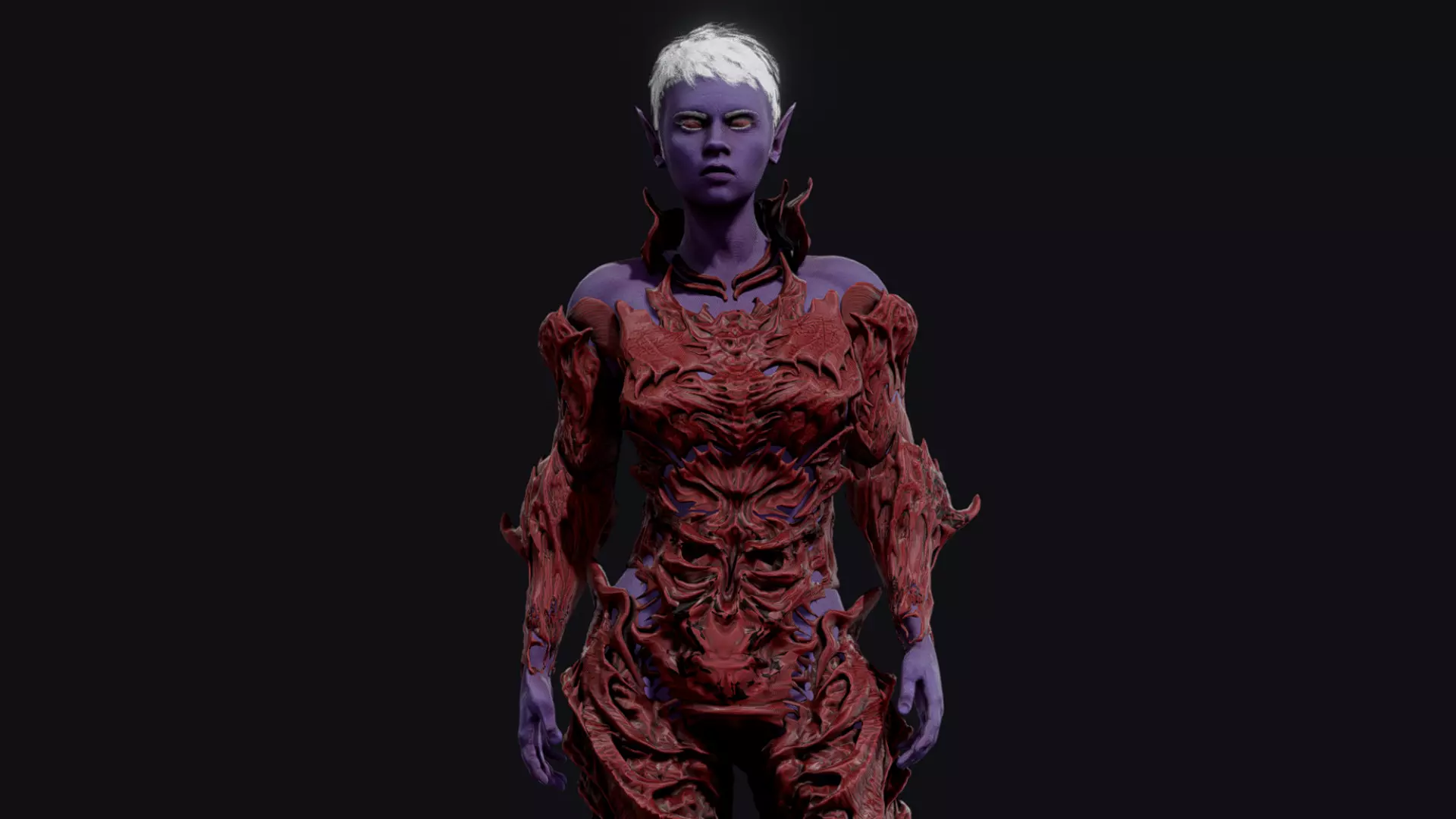 Dark Elf Low-poly 3D model_0