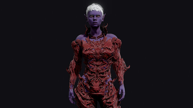 Dark Elf Low-poly 3D model