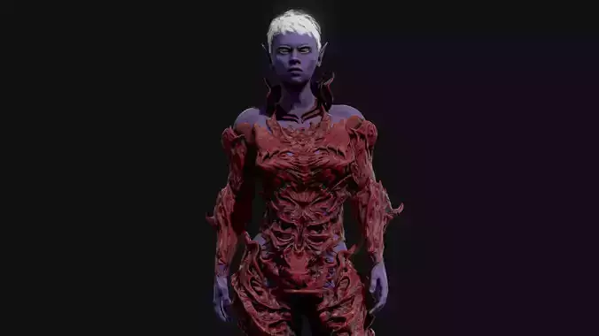 Dark Elf Low-poly 3D model