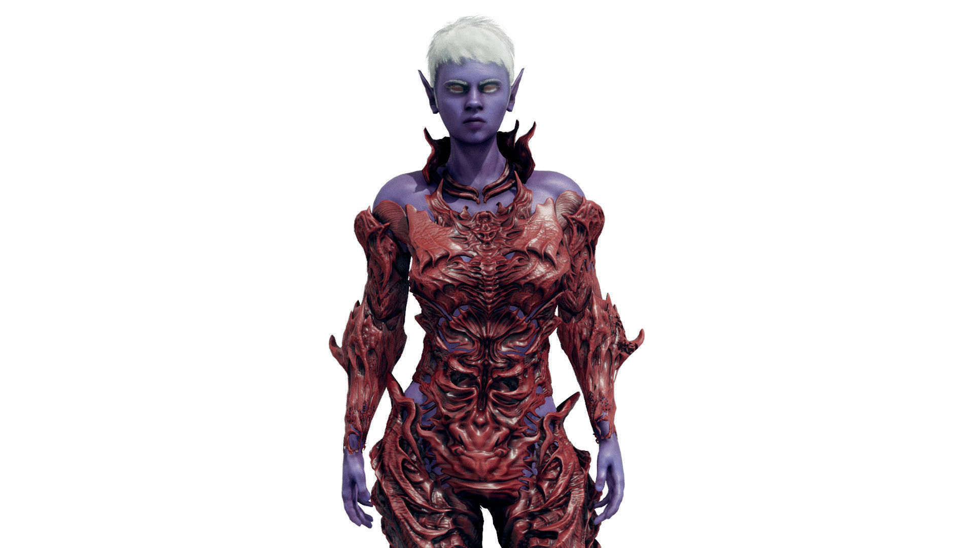 Dark Elf Low-poly 3D model_2