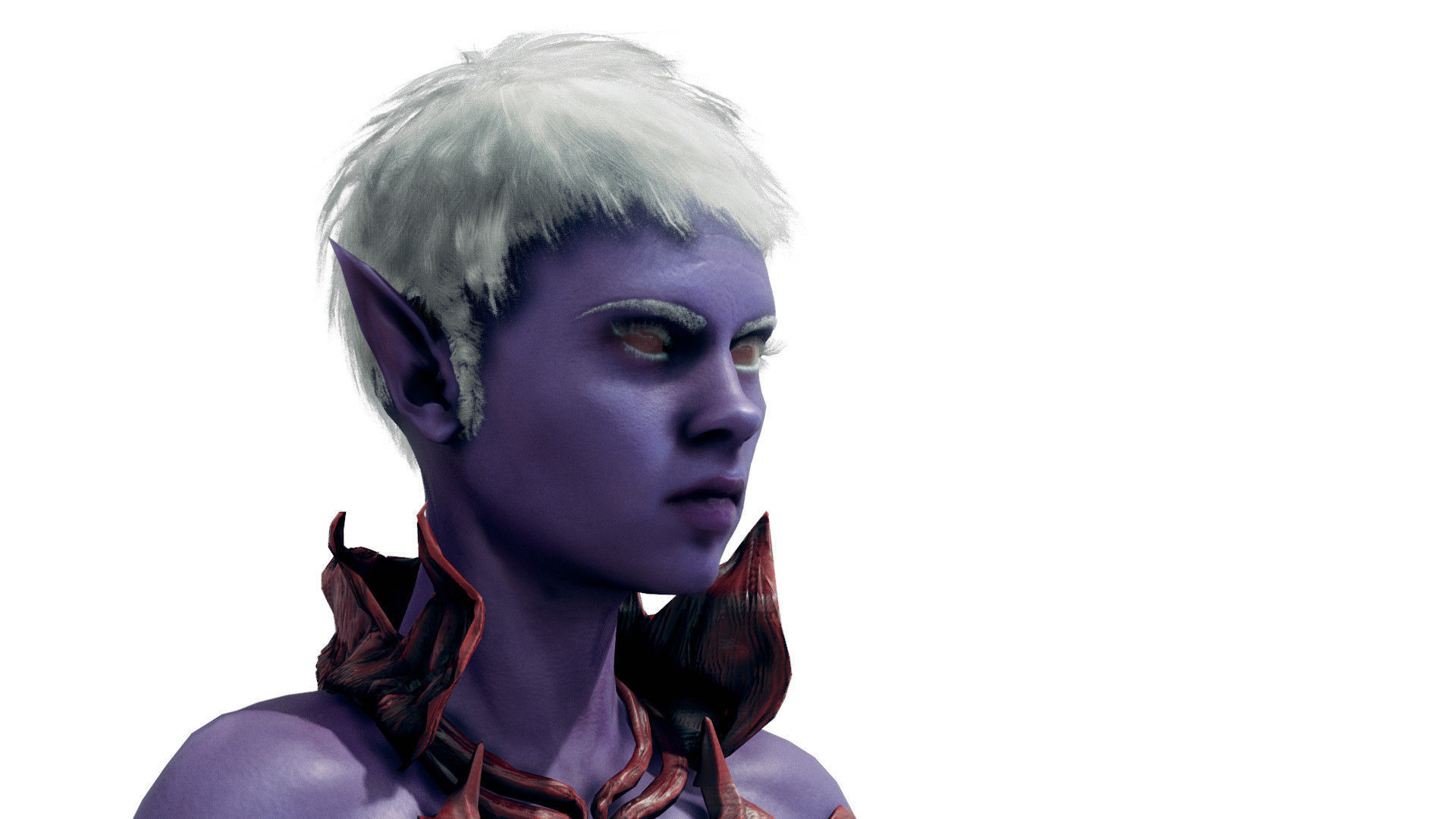 Dark Elf Low-poly 3D model_7