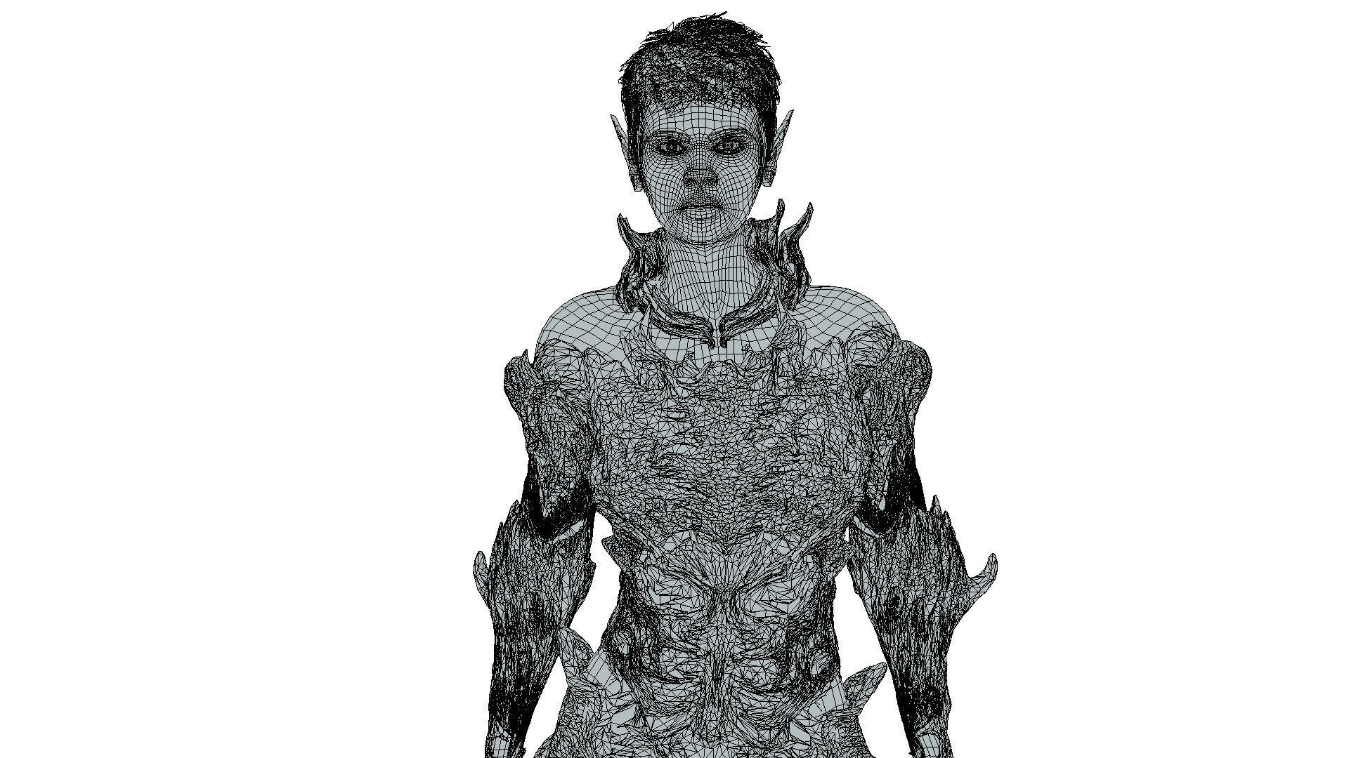 Dark Elf Low-poly 3D model_10