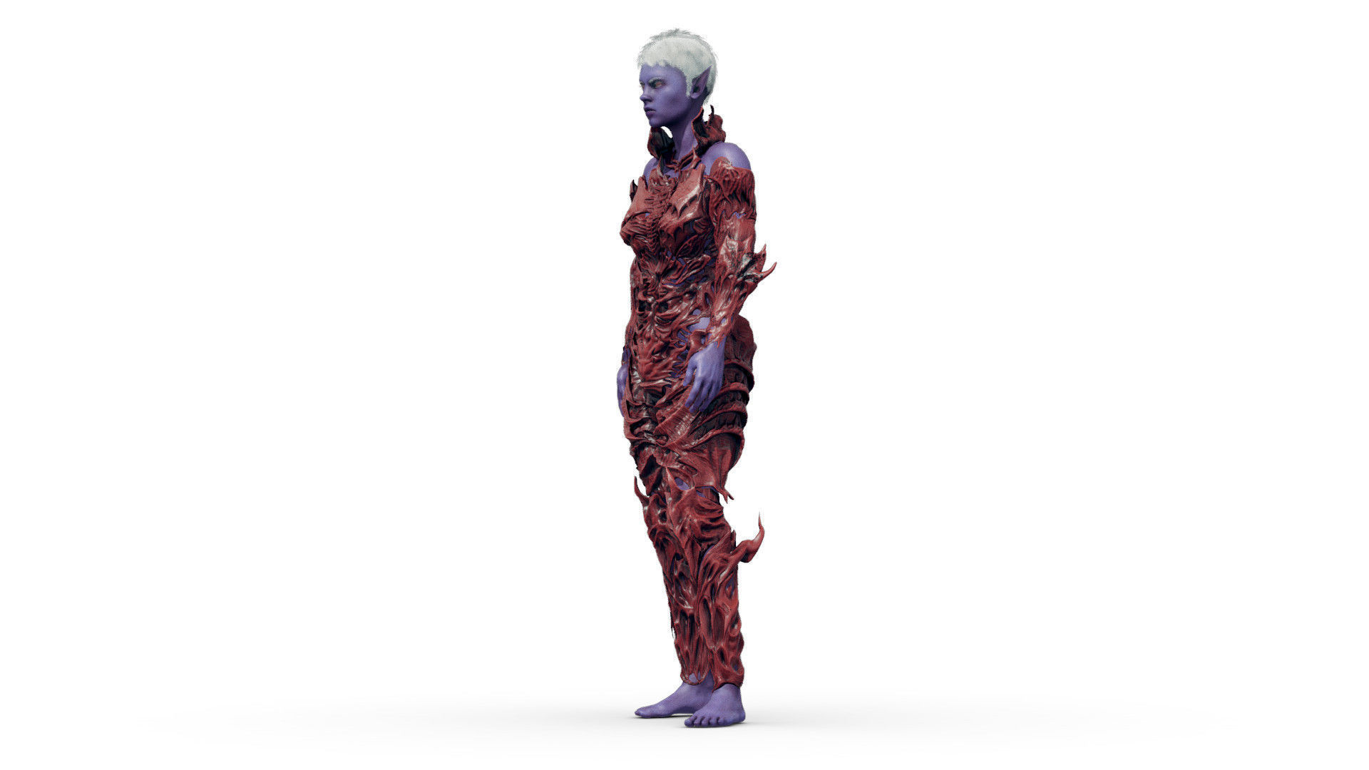 Dark Elf Low-poly 3D model_3