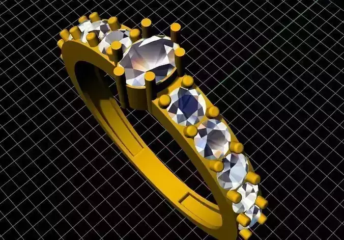 ladies stone ring 3dm file