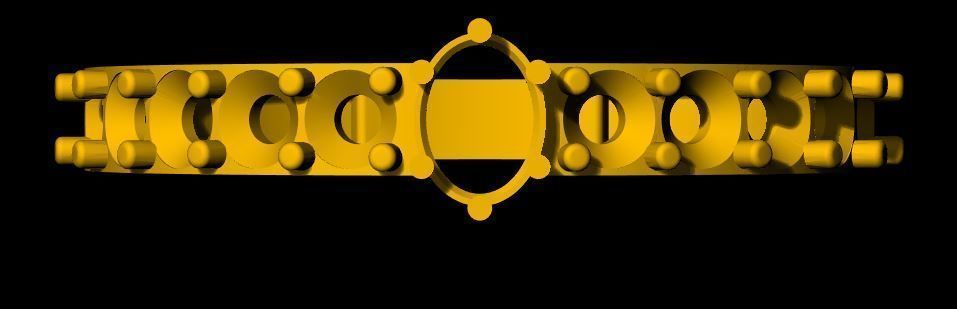 ladies stone ring 3dm file 3D print model_2