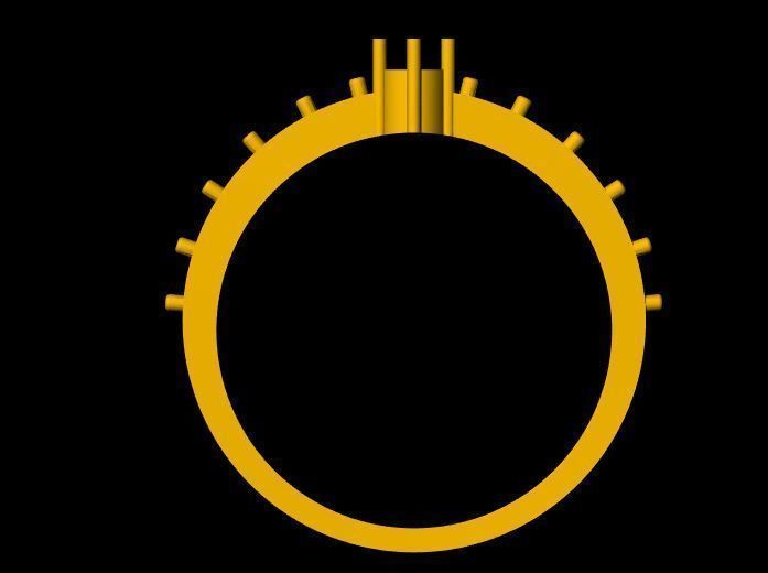 ladies stone ring 3dm file 3D print model_4