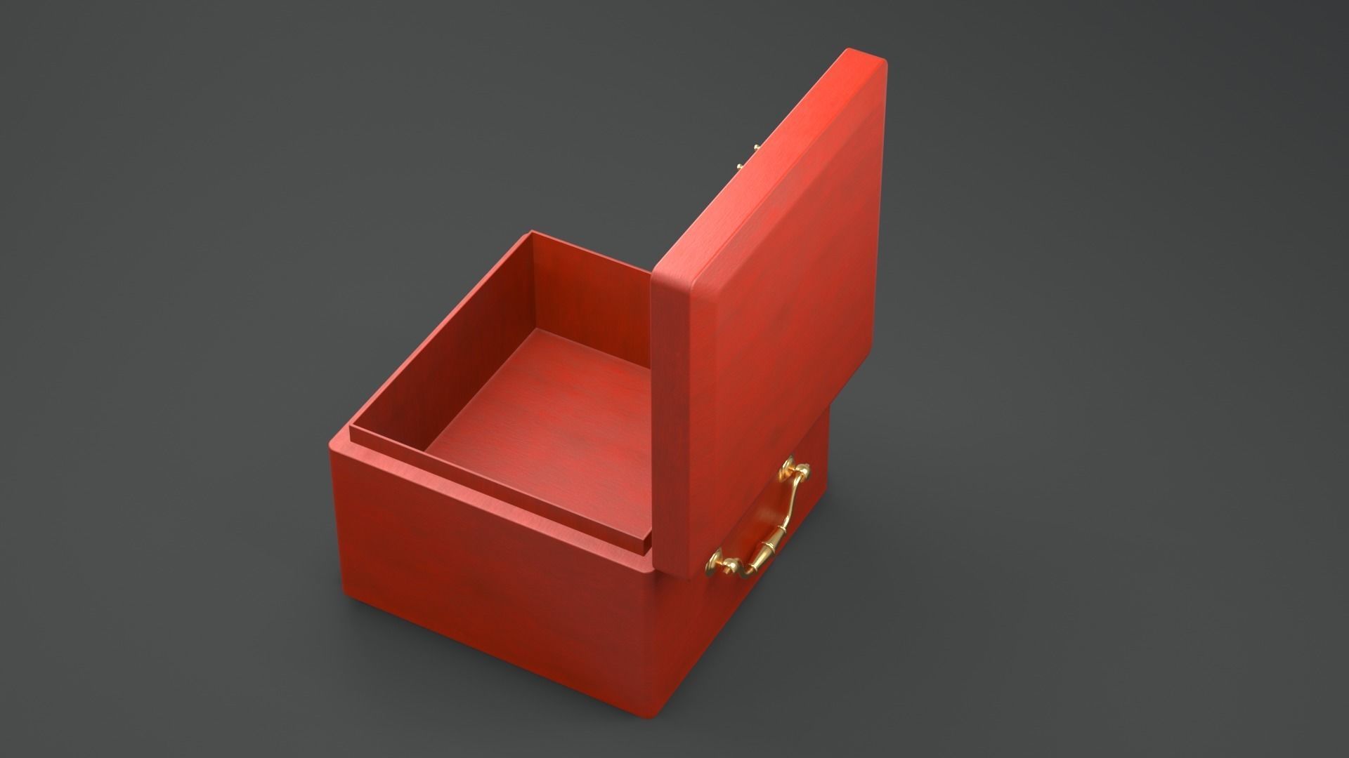 Queen Red Wooden Box 3D model_6