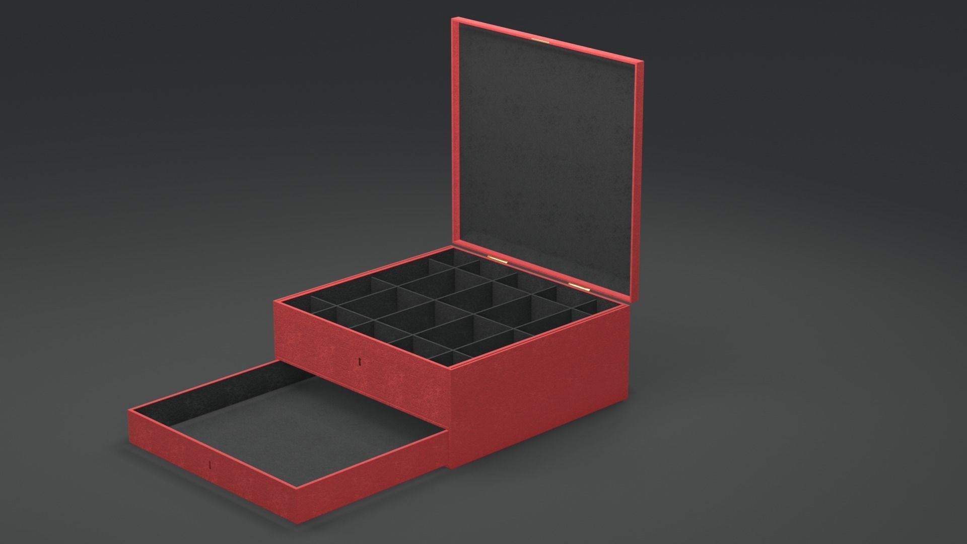 Queen Red Wooden Box 3D model_10