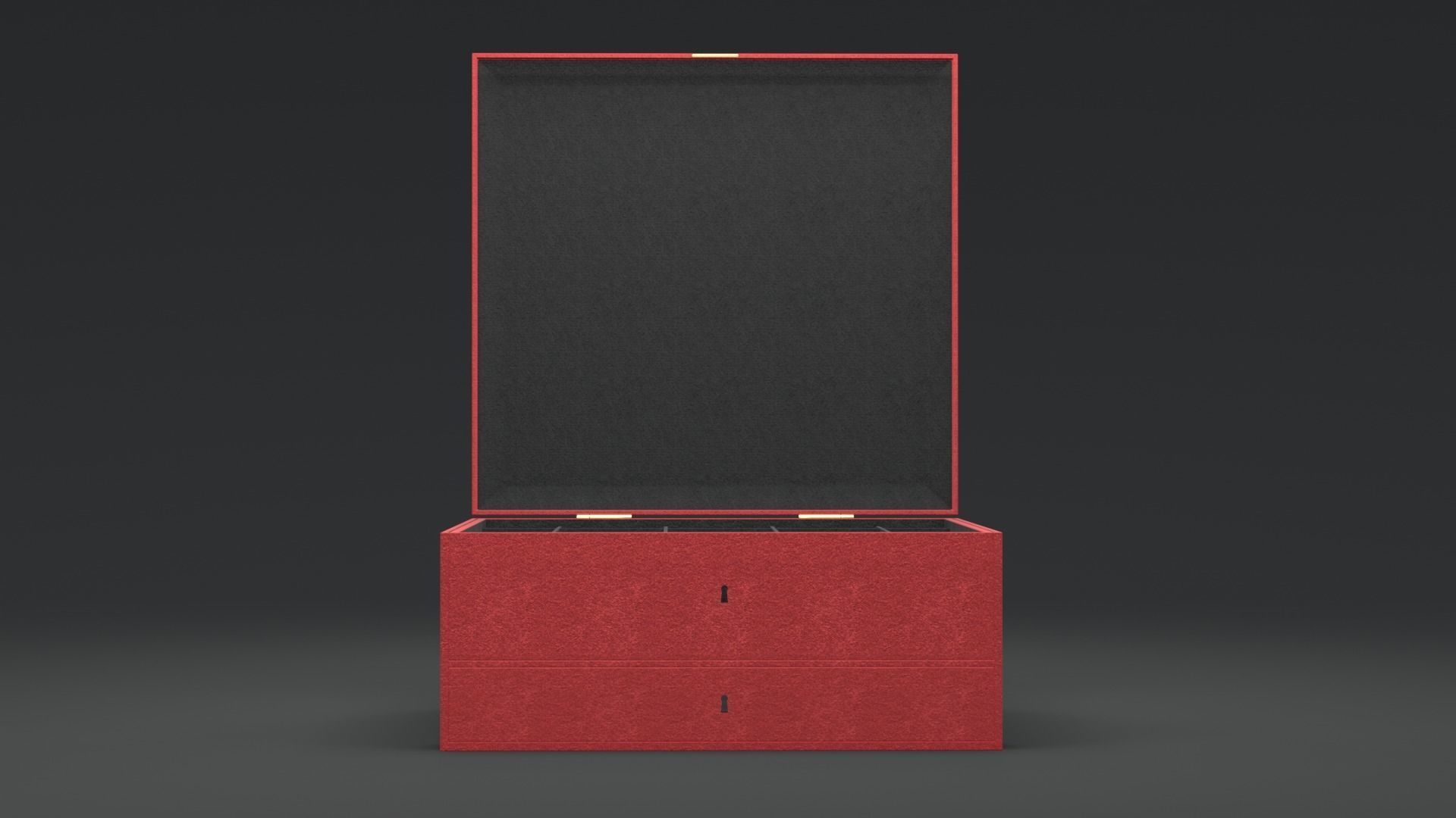 Queen Red Wooden Box 3D model_11