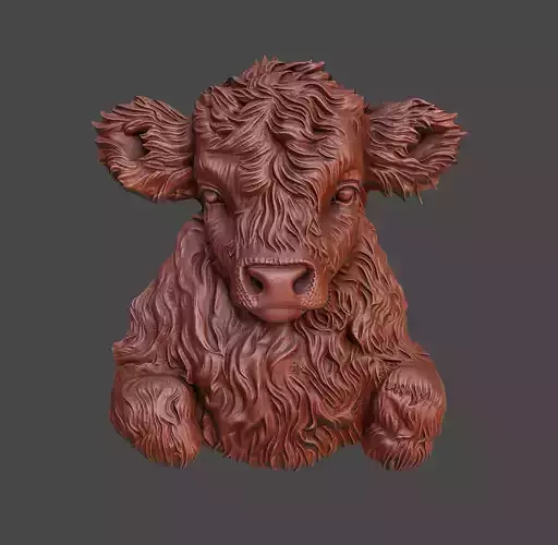 Highland Cow Relief for CNC and 3D Printing 3D print model