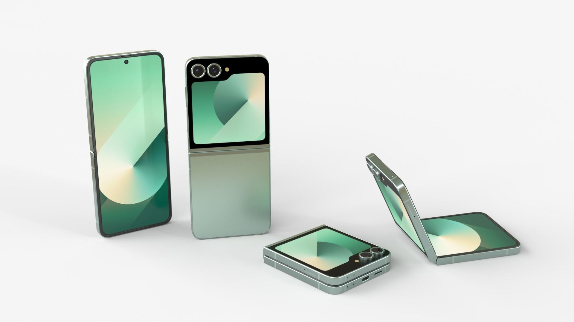 Samsung Galaxy Z Flip 6 mint 3D model_2