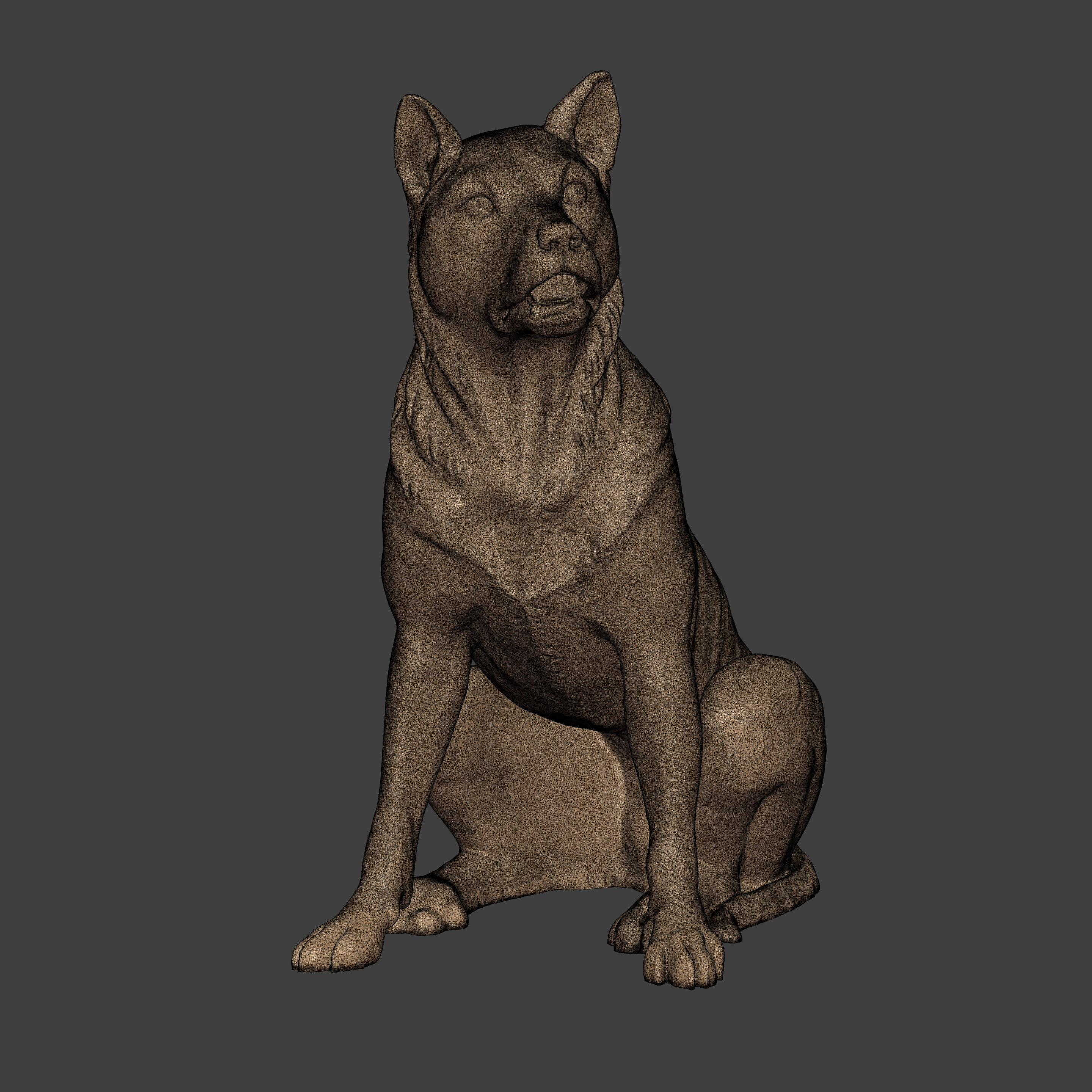 Dog Statue 3D print model_4