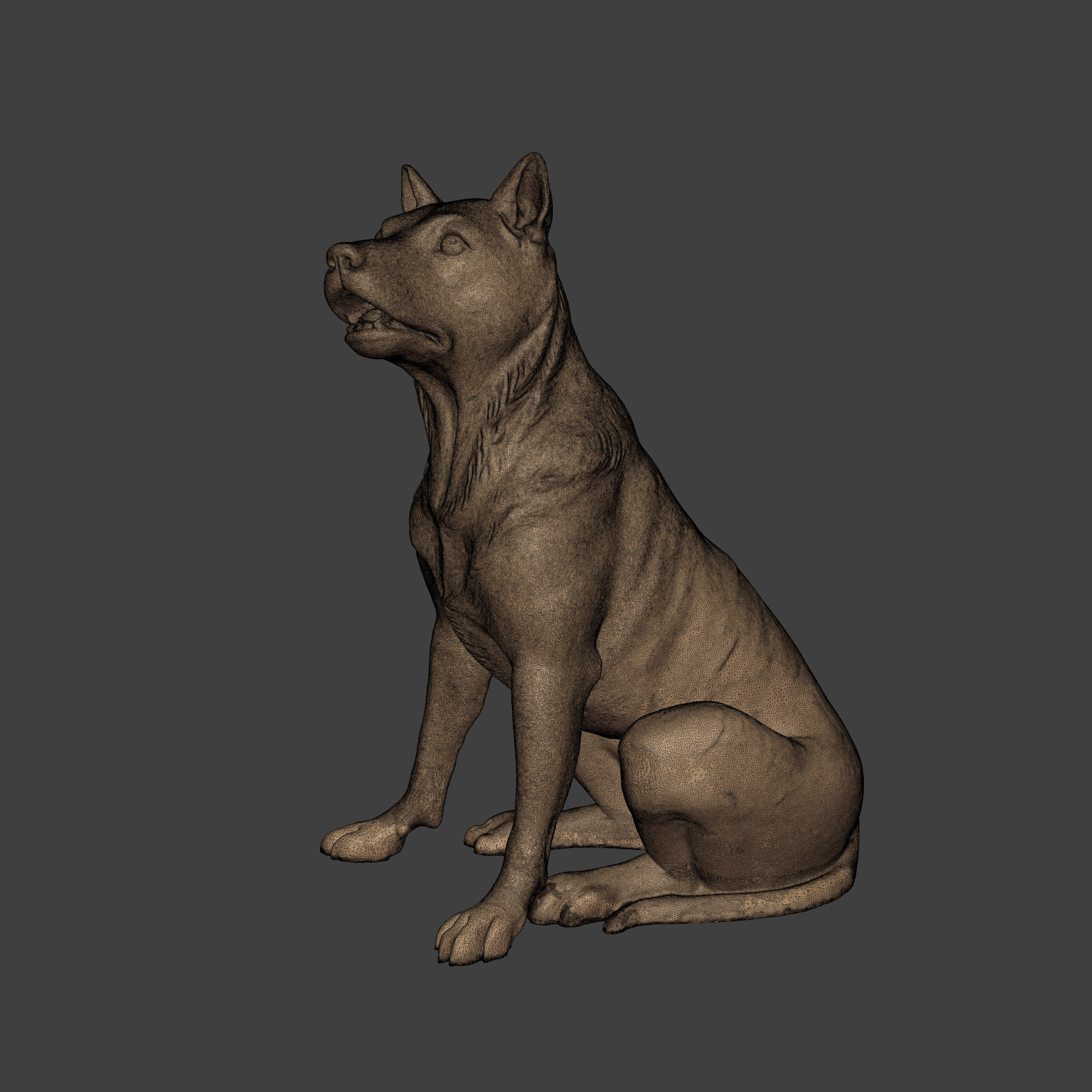 Dog Statue 3D print model_2