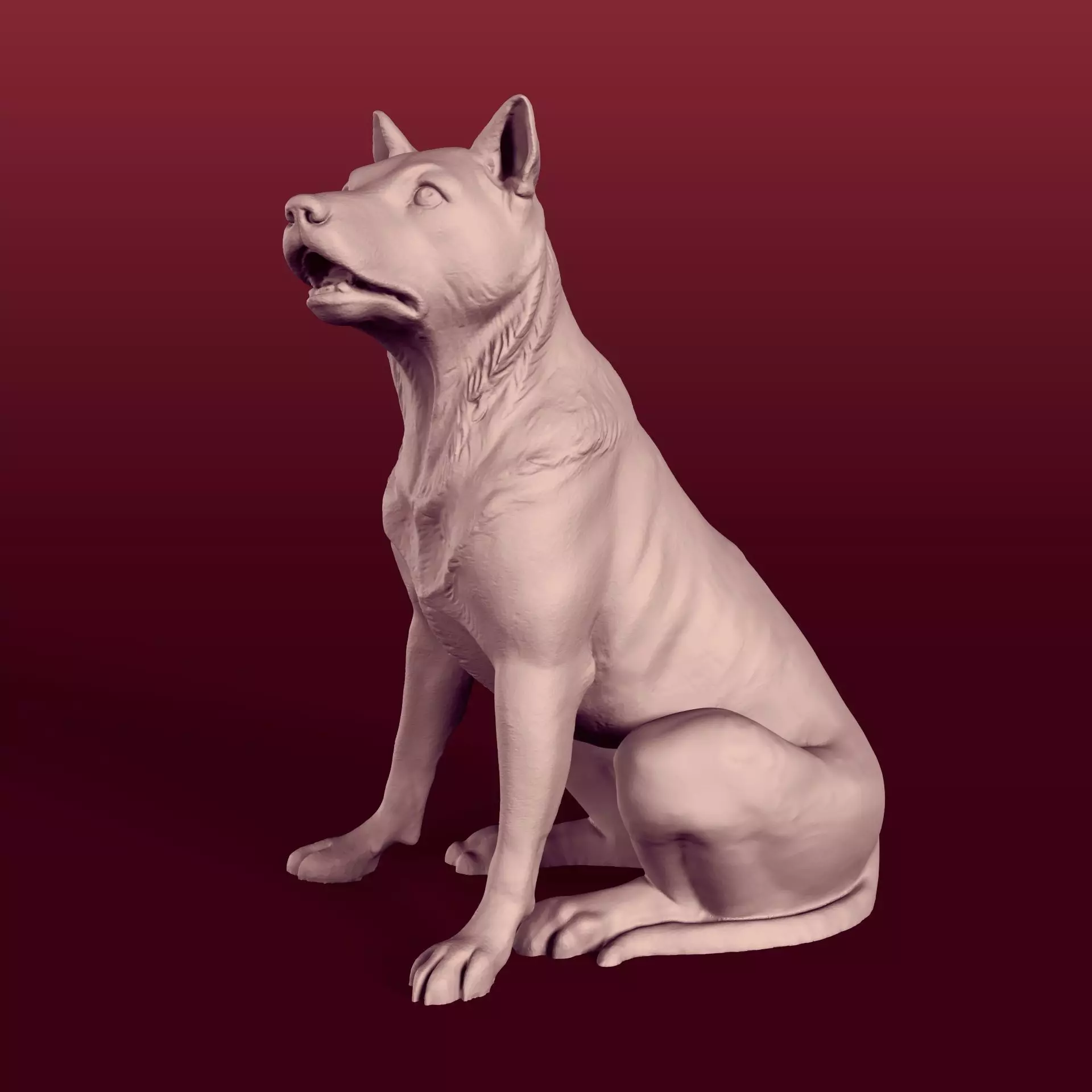 Dog Statue 3D print model_0