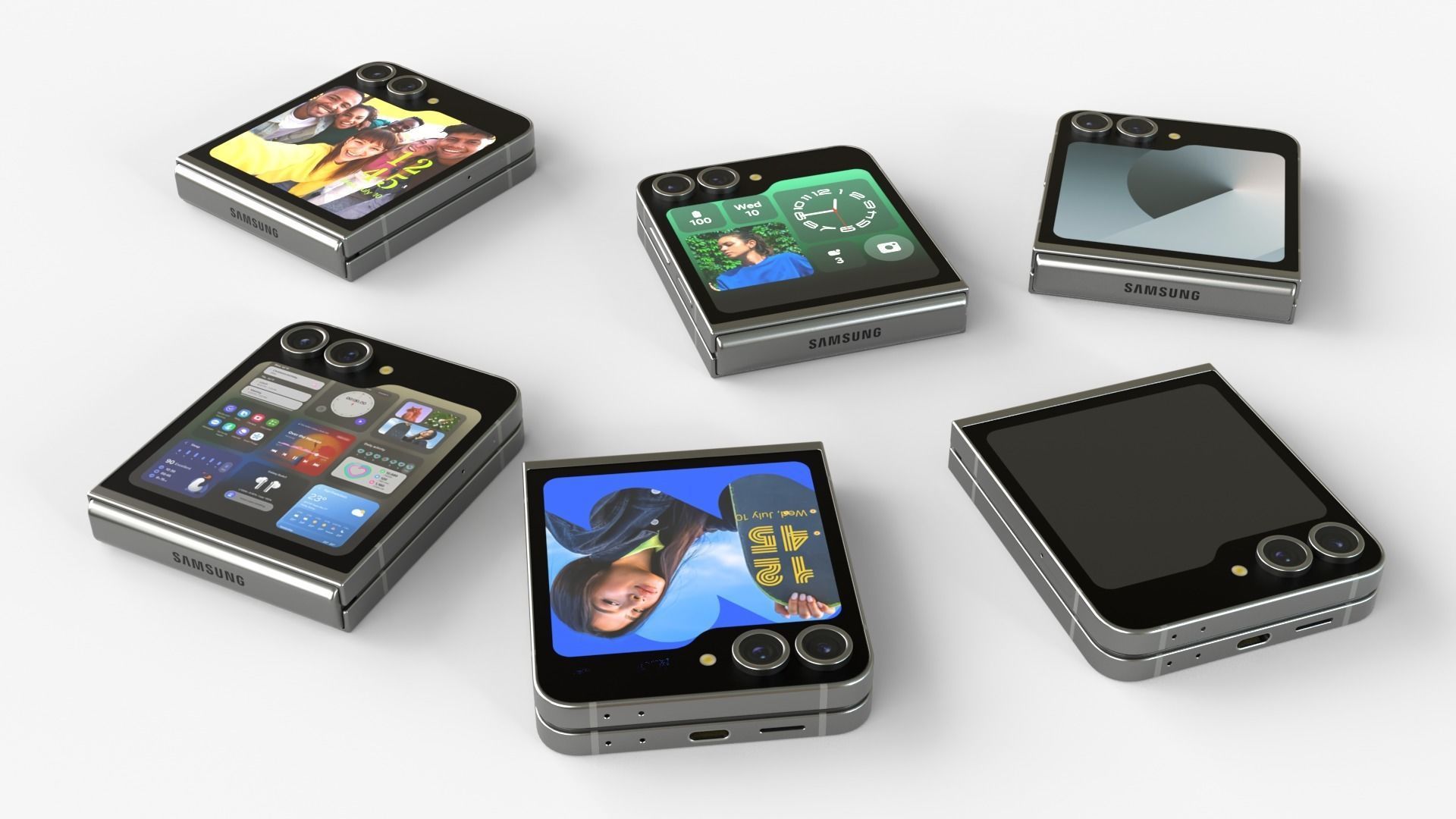 Samsung Galaxy Z Flip 6 sliver 3D model_3