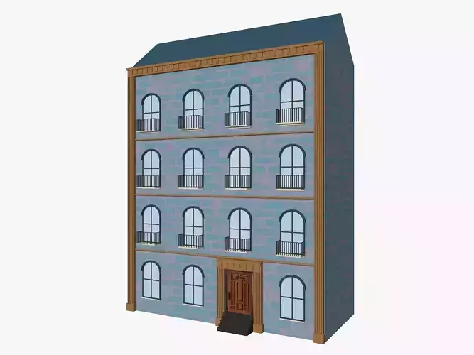 Cartoon Building 6 Low-poly 3D model