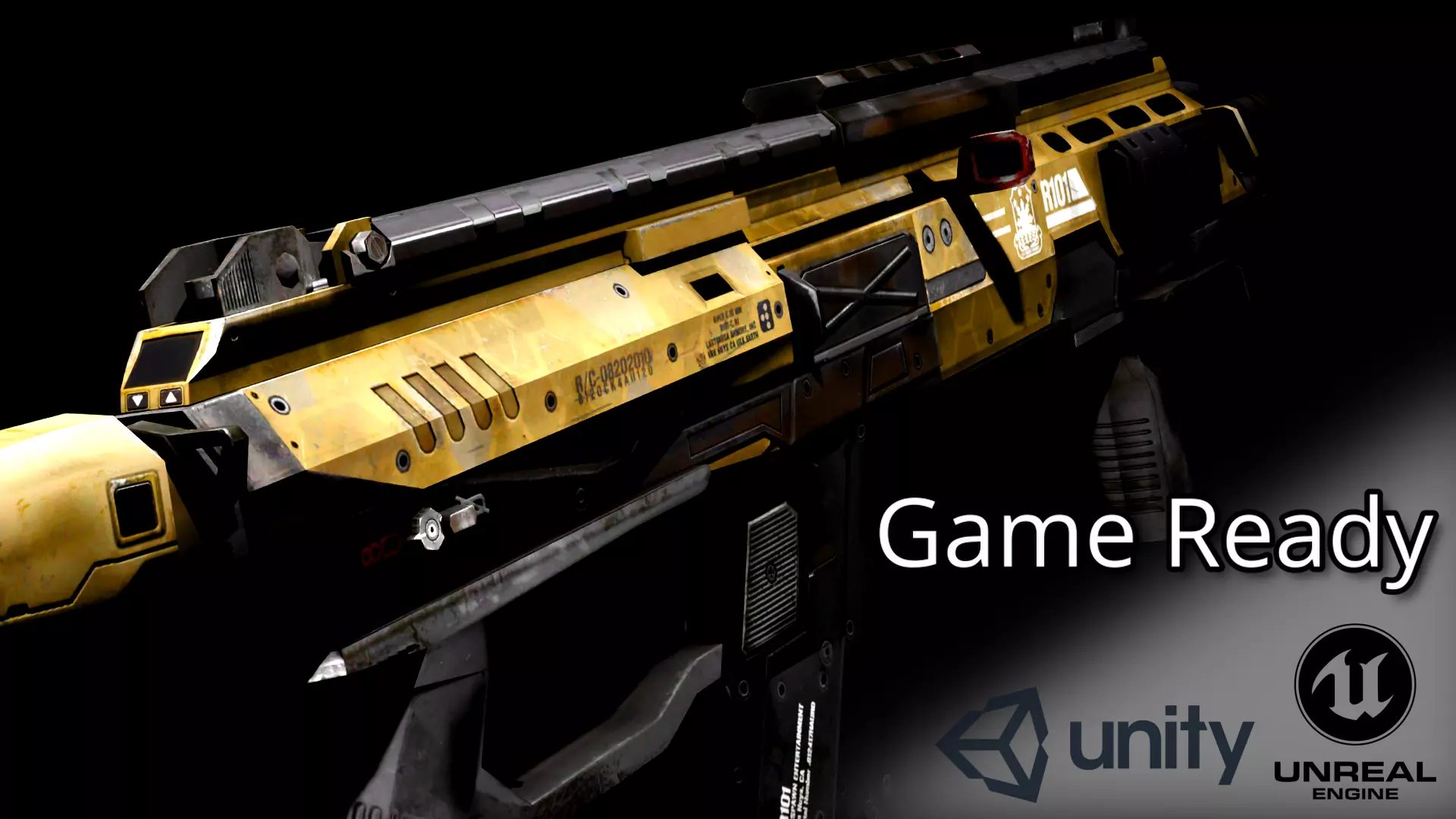 Sci-fi Assault Rifle Game Ready - R101 Low-poly 3D model