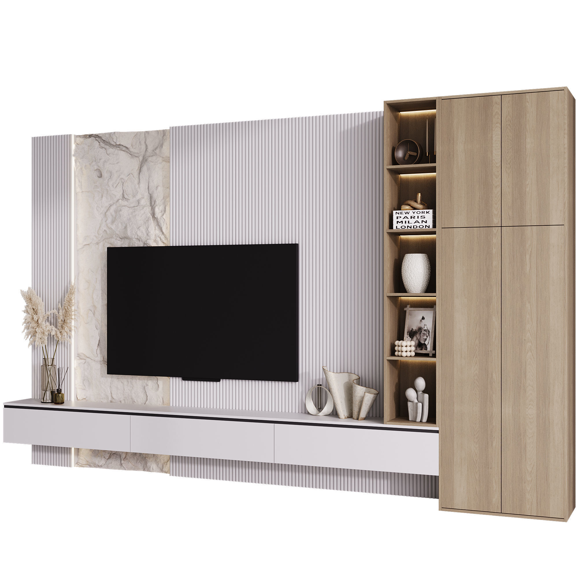 TV wall 8 3D model_3
