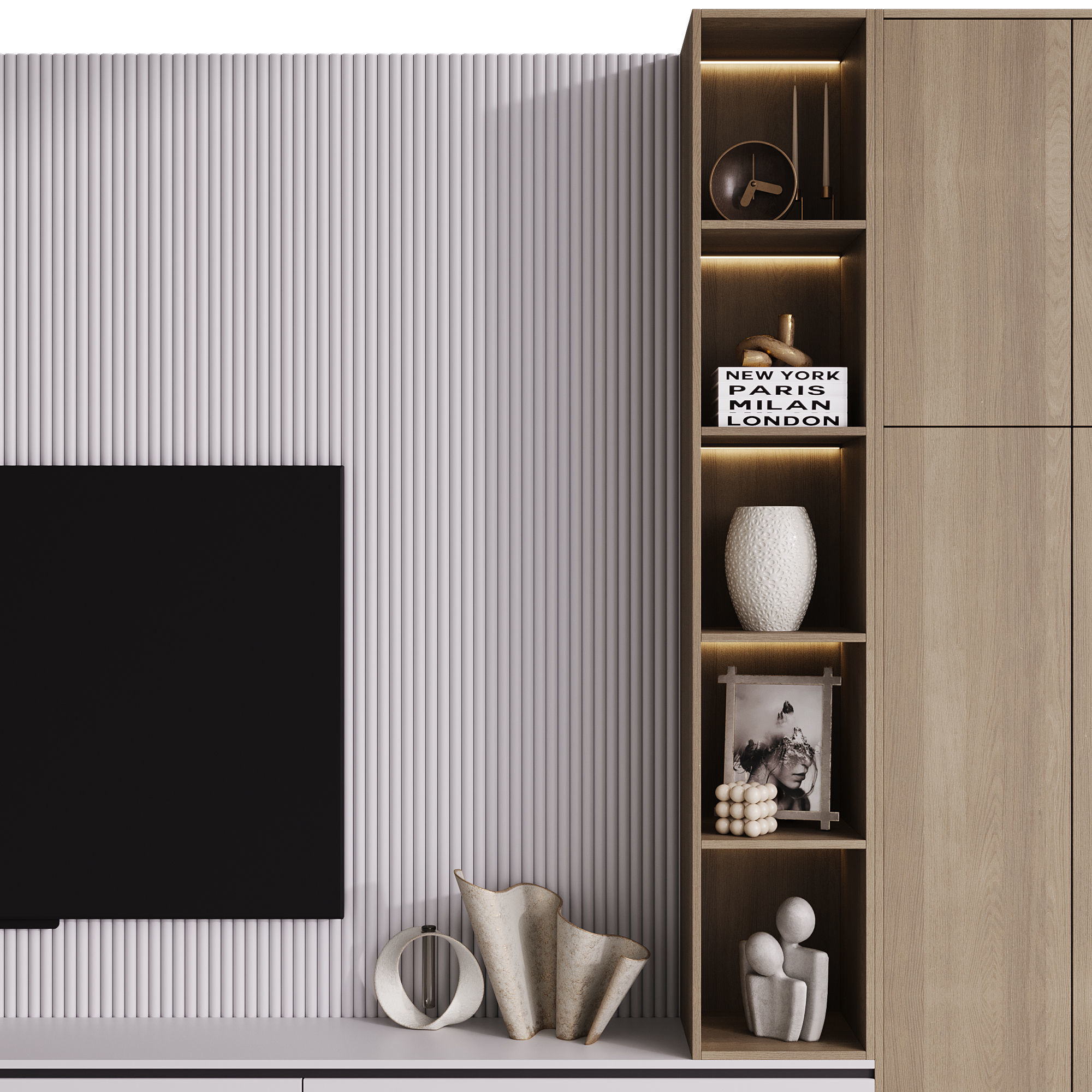 TV wall 8 3D model_4