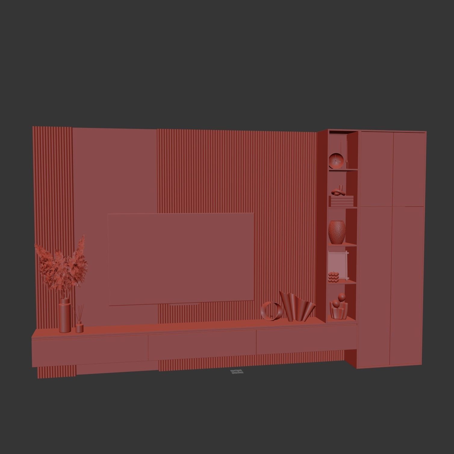 TV wall 8 3D model_8