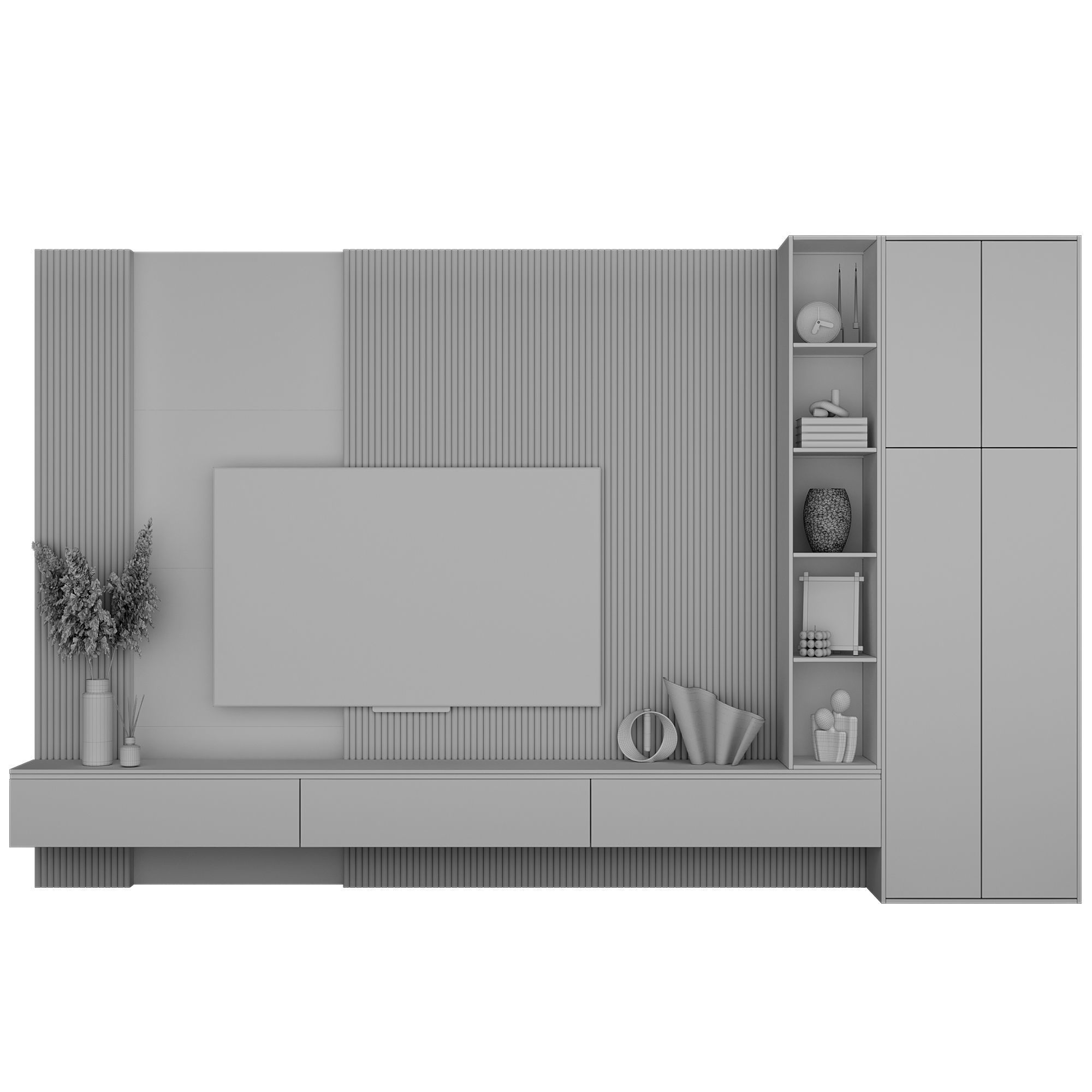 TV wall 8 3D model_7