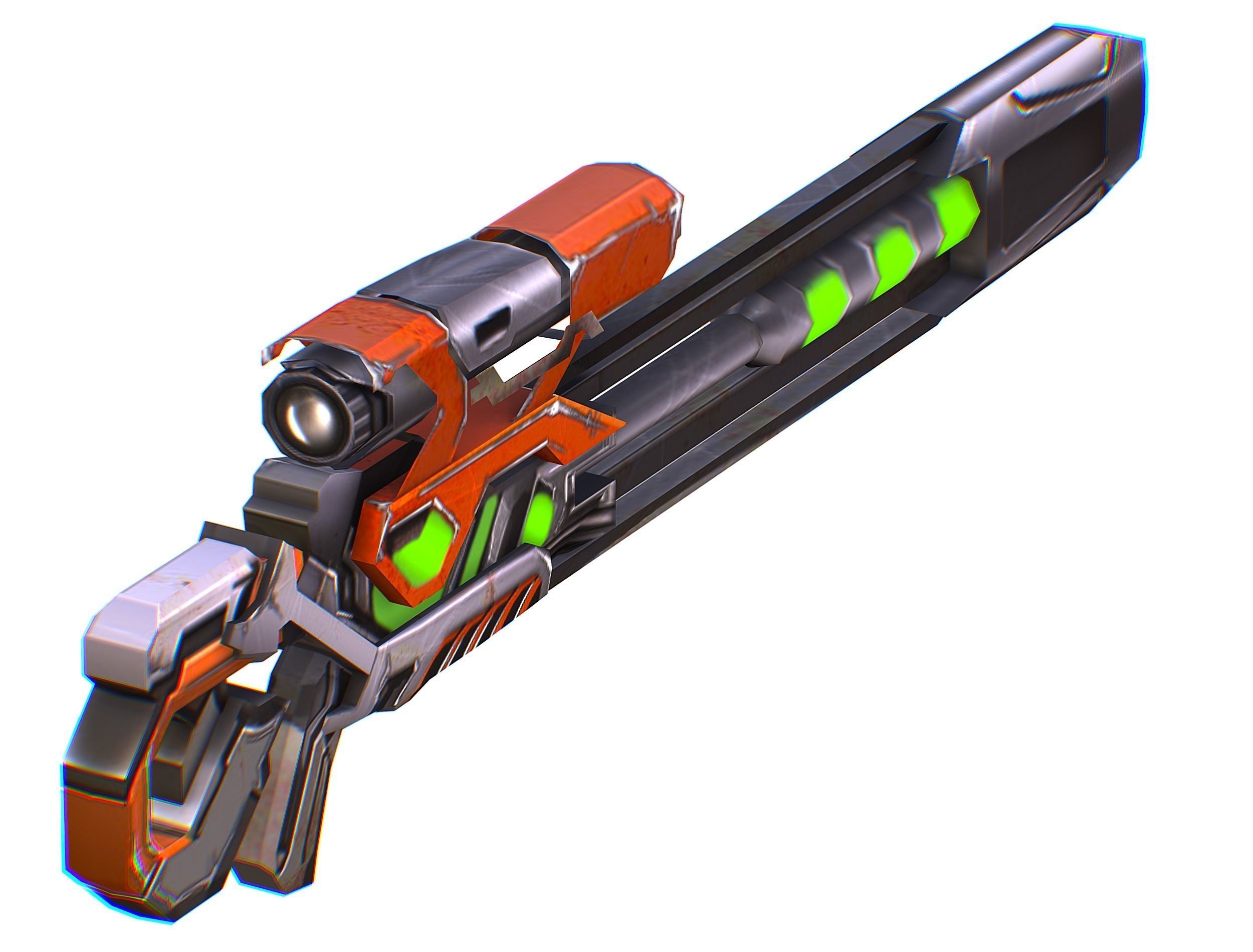 Sniper rifle of the future weapon barrel blaster laser arms Low-poly 3D model_41