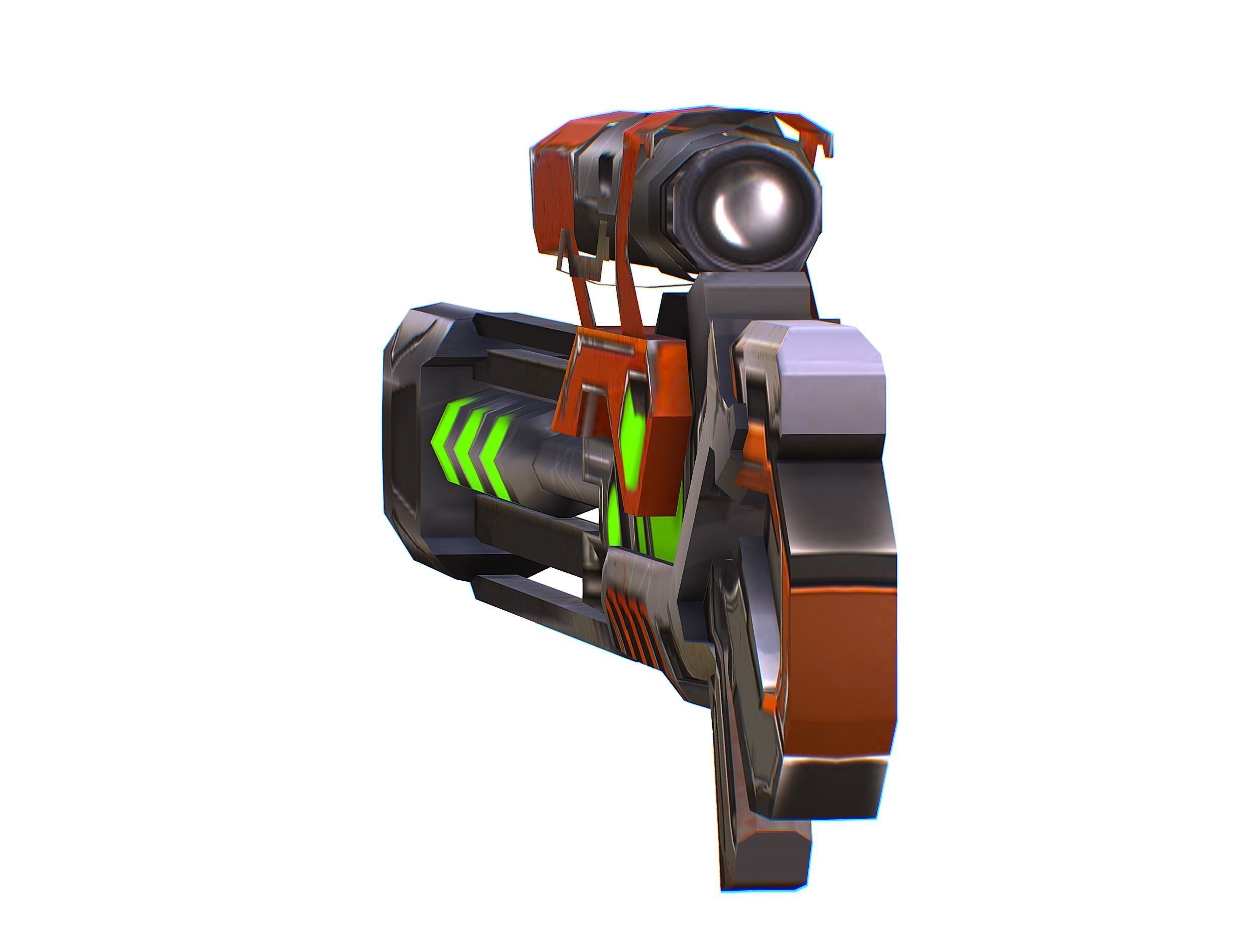 Sniper rifle of the future weapon barrel blaster laser arms Low-poly 3D model_14