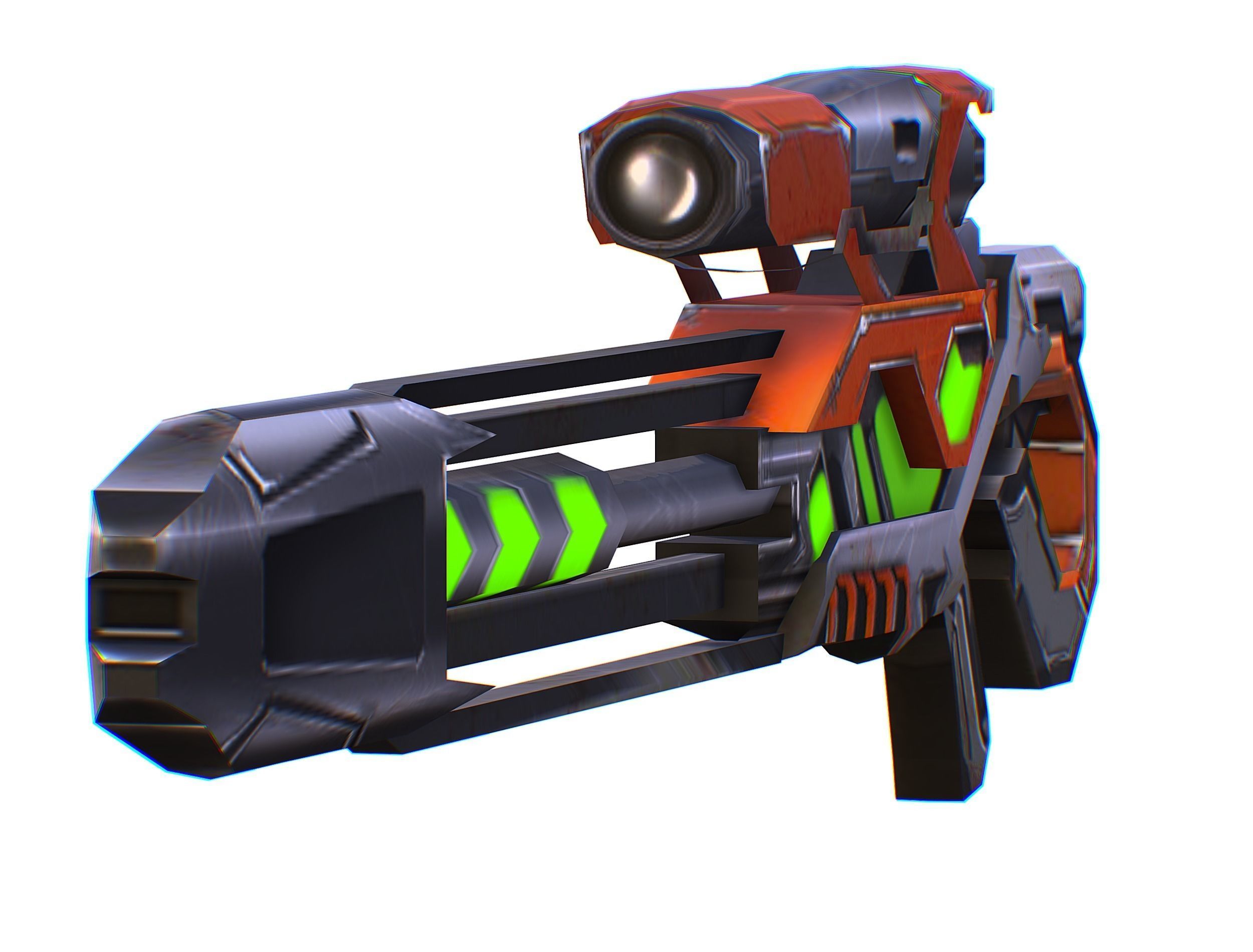 Sniper rifle of the future weapon barrel blaster laser arms Low-poly 3D model_28