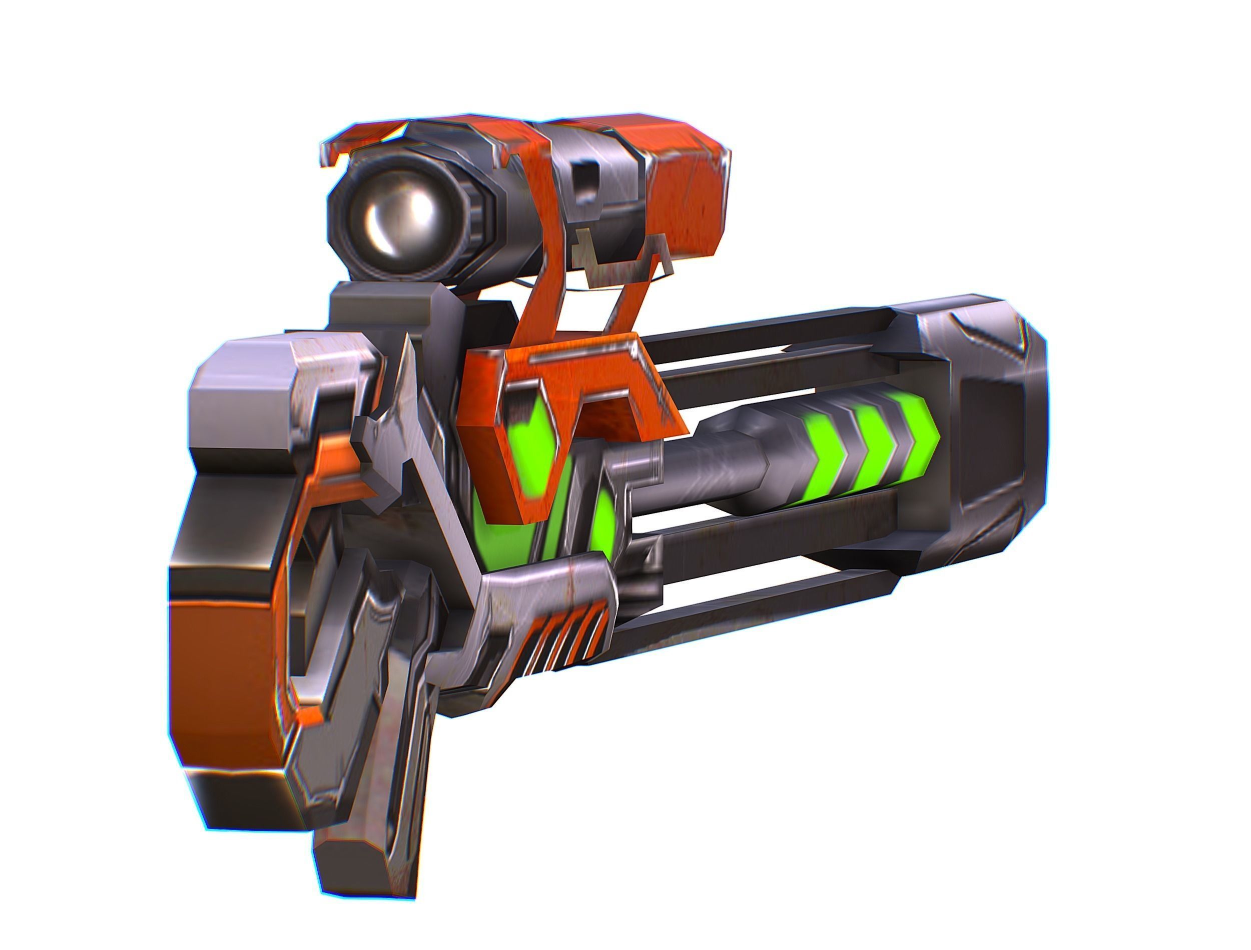 Sniper rifle of the future weapon barrel blaster laser arms Low-poly 3D model_10