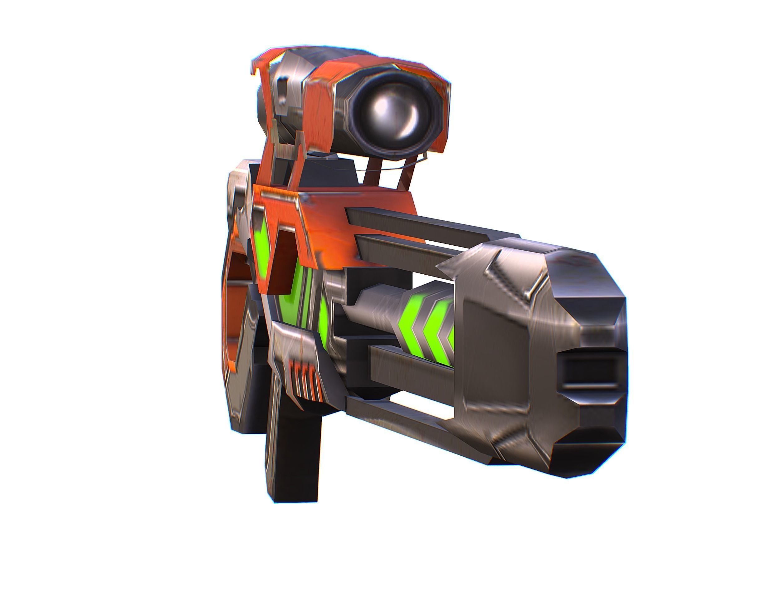 Sniper rifle of the future weapon barrel blaster laser arms Low-poly 3D model_32