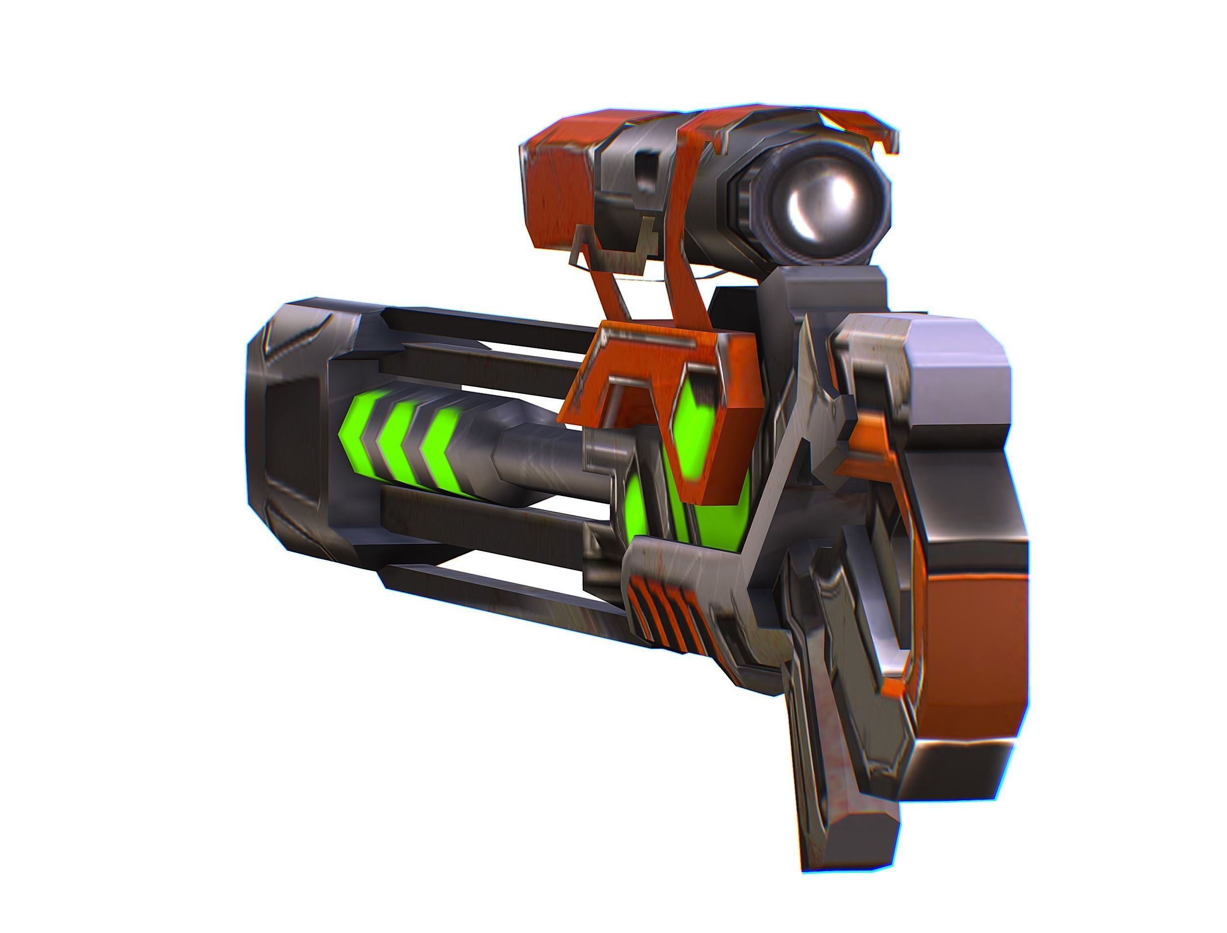 Sniper rifle of the future weapon barrel blaster laser arms Low-poly 3D model_15