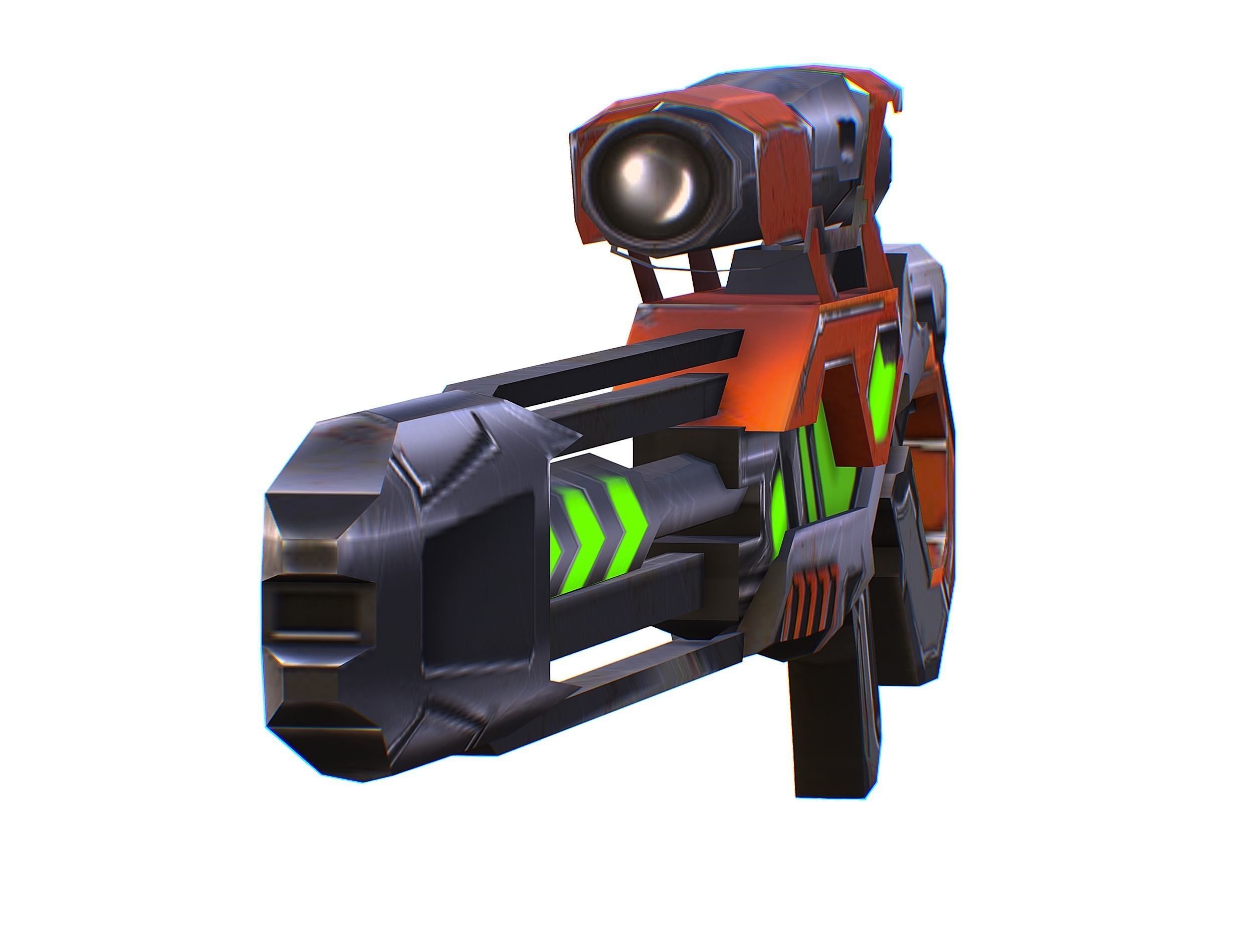 Sniper rifle of the future weapon barrel blaster laser arms Low-poly 3D model_29