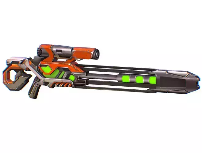Sniper rifle of the future weapon barrel blaster laser arms Low-poly 3D model