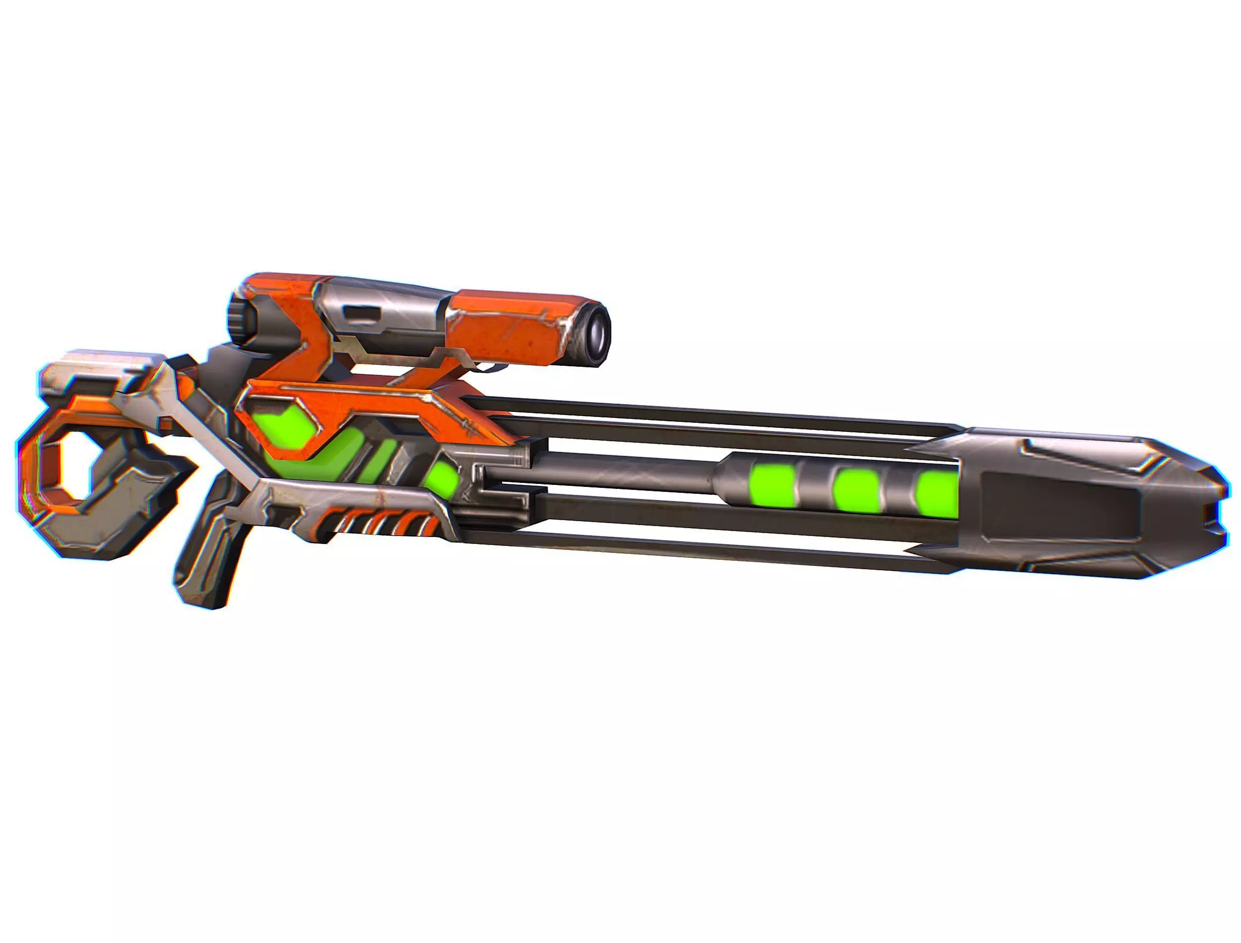 Sniper rifle of the future weapon barrel blaster laser arms Low-poly 3D model_0