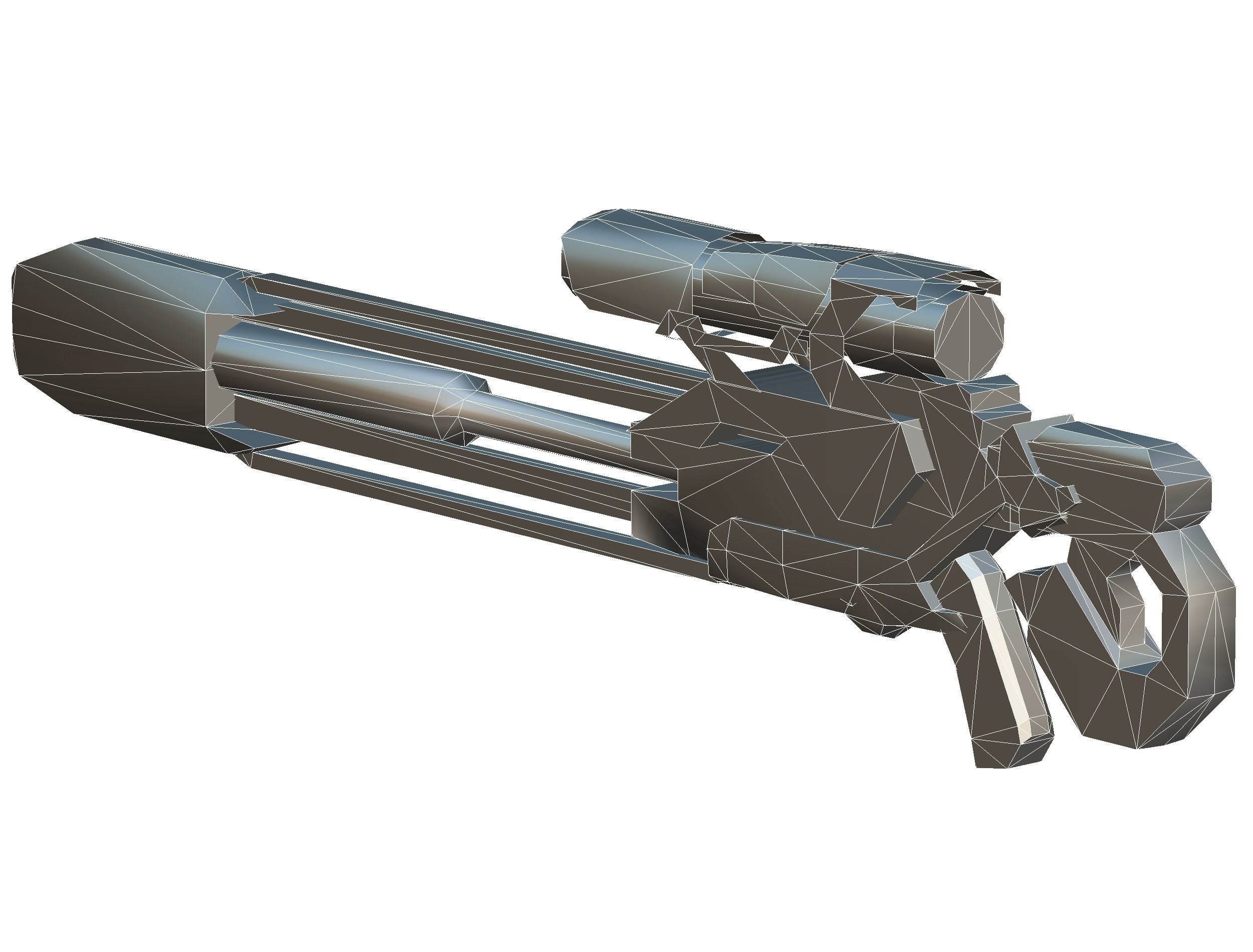 Sniper rifle of the future weapon barrel blaster laser arms Low-poly 3D model_49