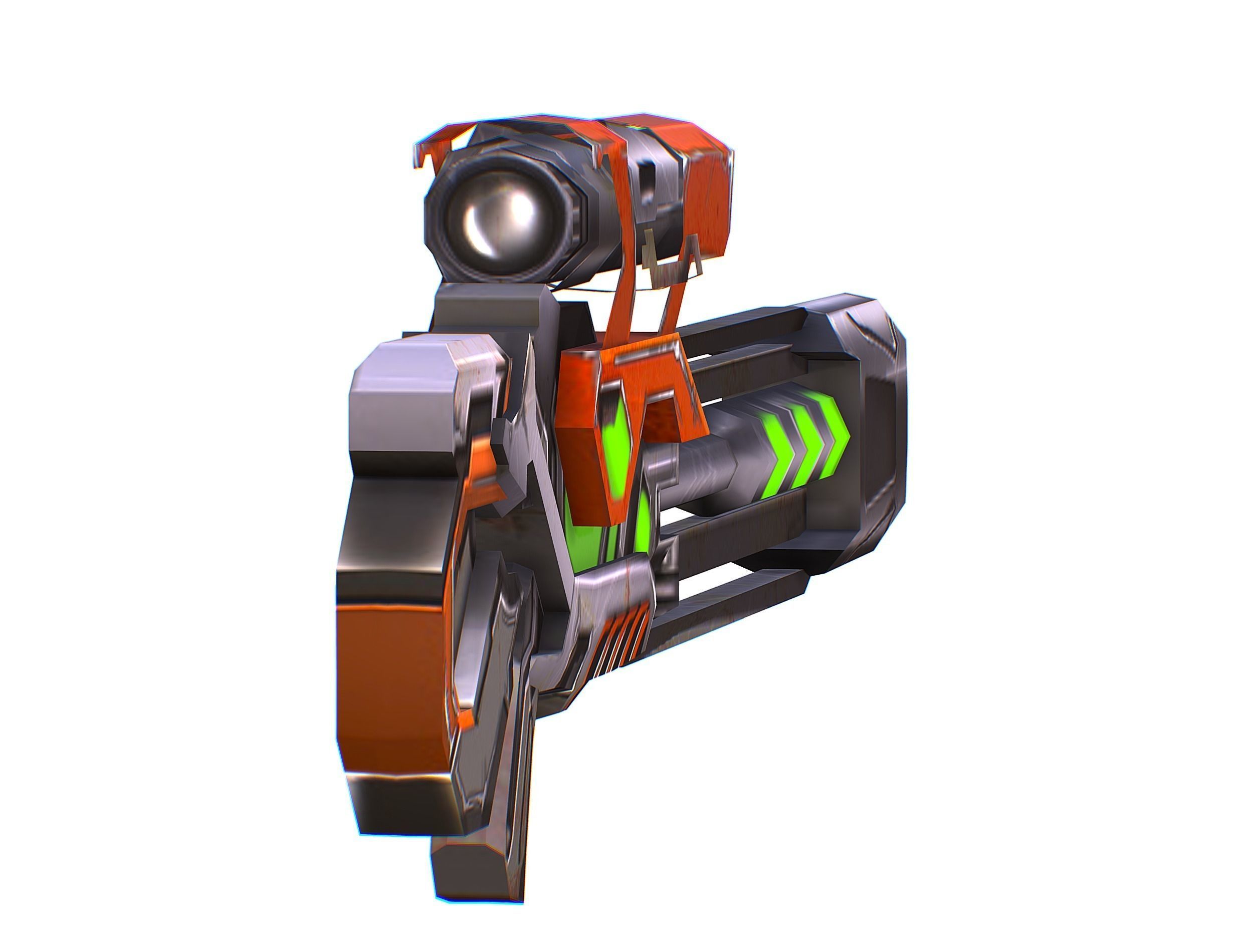 Sniper rifle of the future weapon barrel blaster laser arms Low-poly 3D model_11