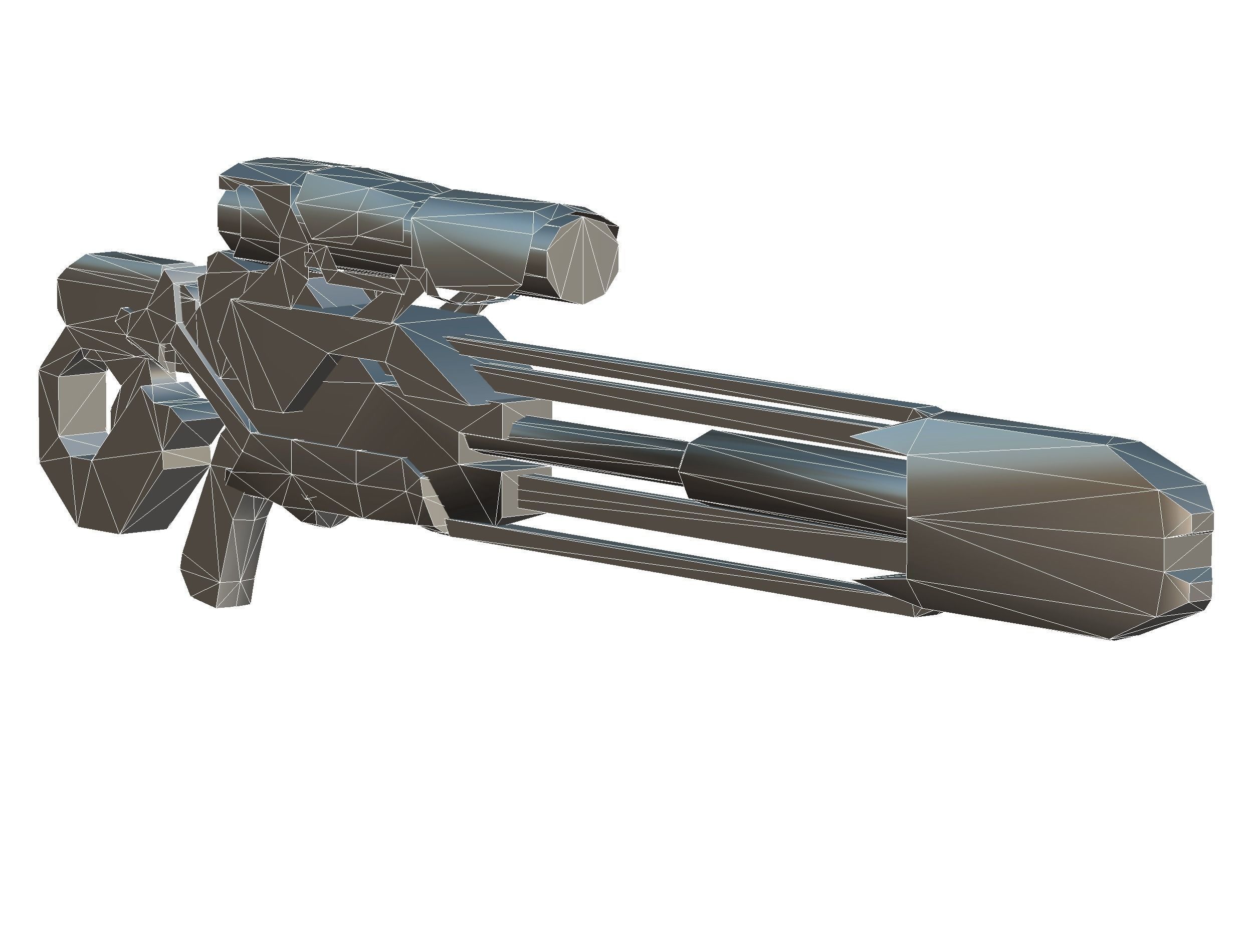 Sniper rifle of the future weapon barrel blaster laser arms Low-poly 3D model_47