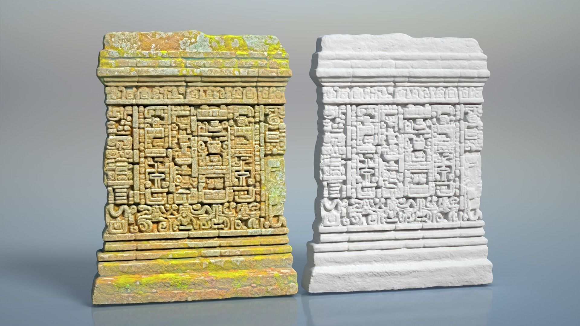 High poly ruin Mayan Temple Walls - 240712 3D model_6