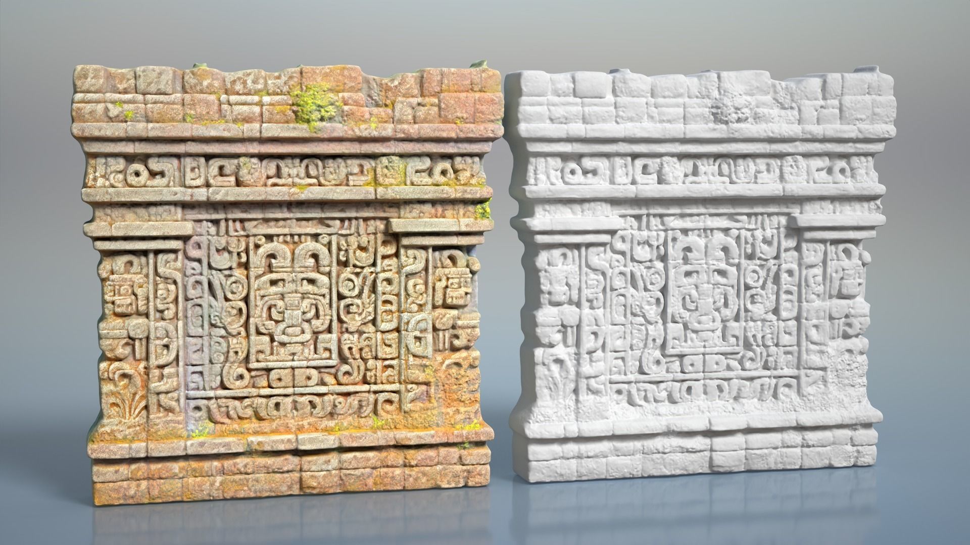 High poly ruin Mayan Temple Walls - 240712 3D model_3
