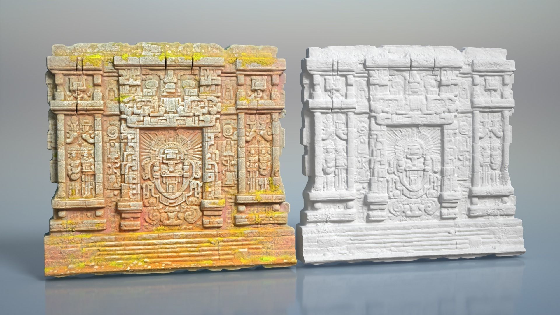 High poly ruin Mayan Temple Walls - 240712 3D model_2