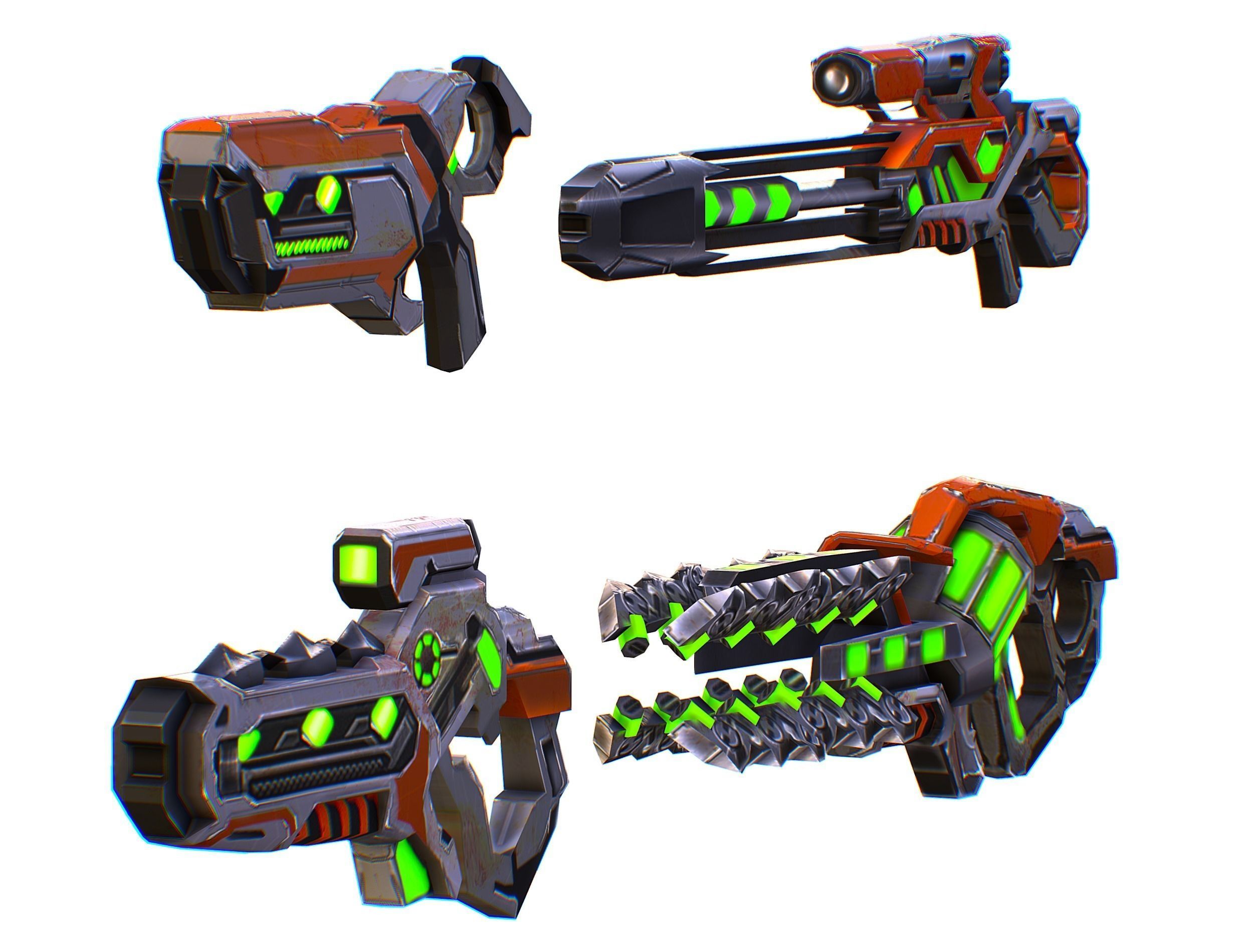 Weapons Set 4 Gun Pistol Assault rifle Sniper rifle machine gun 3D Model Collection_21