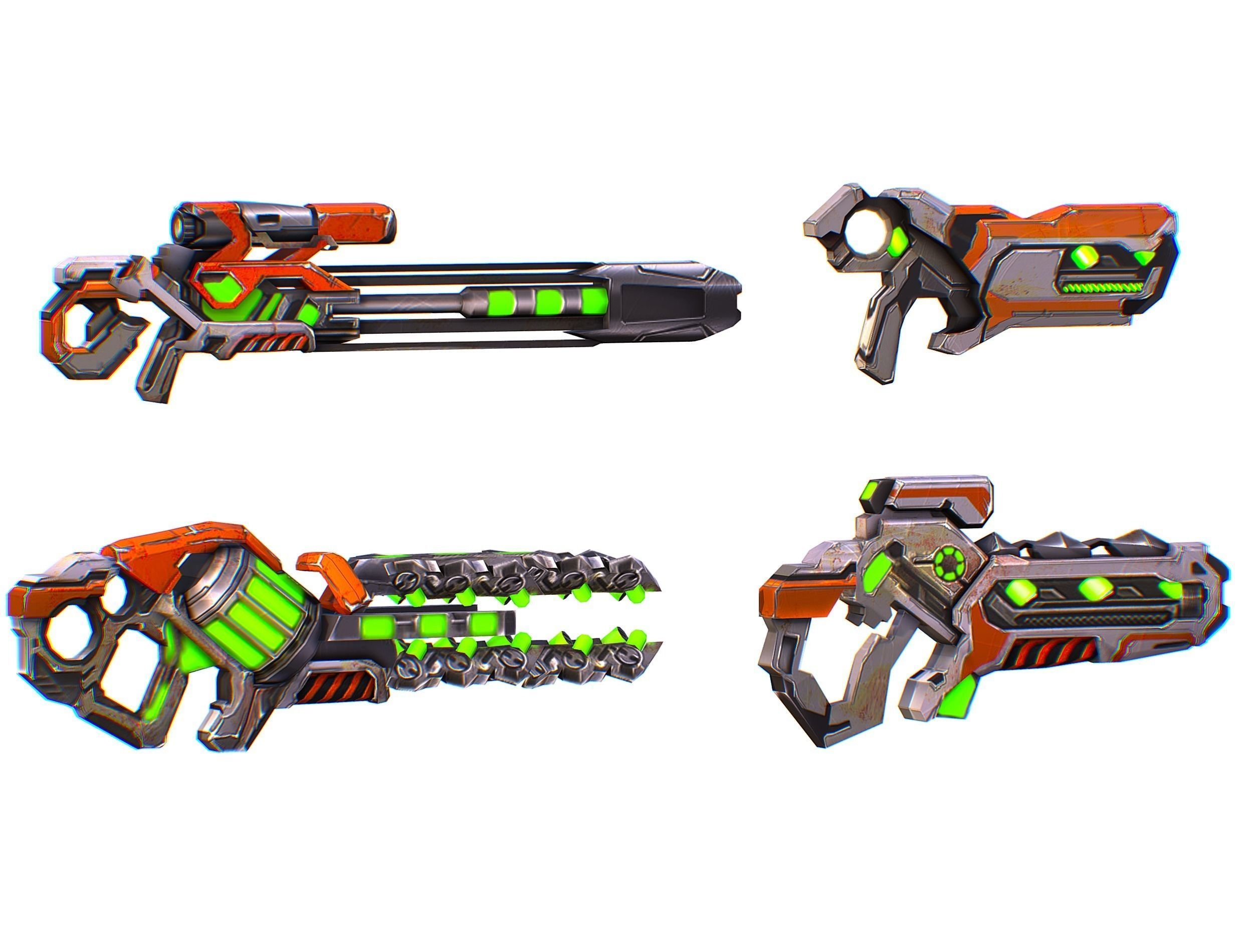 Weapons Set 4 Gun Pistol Assault rifle Sniper rifle machine gun 3D Model Collection_4