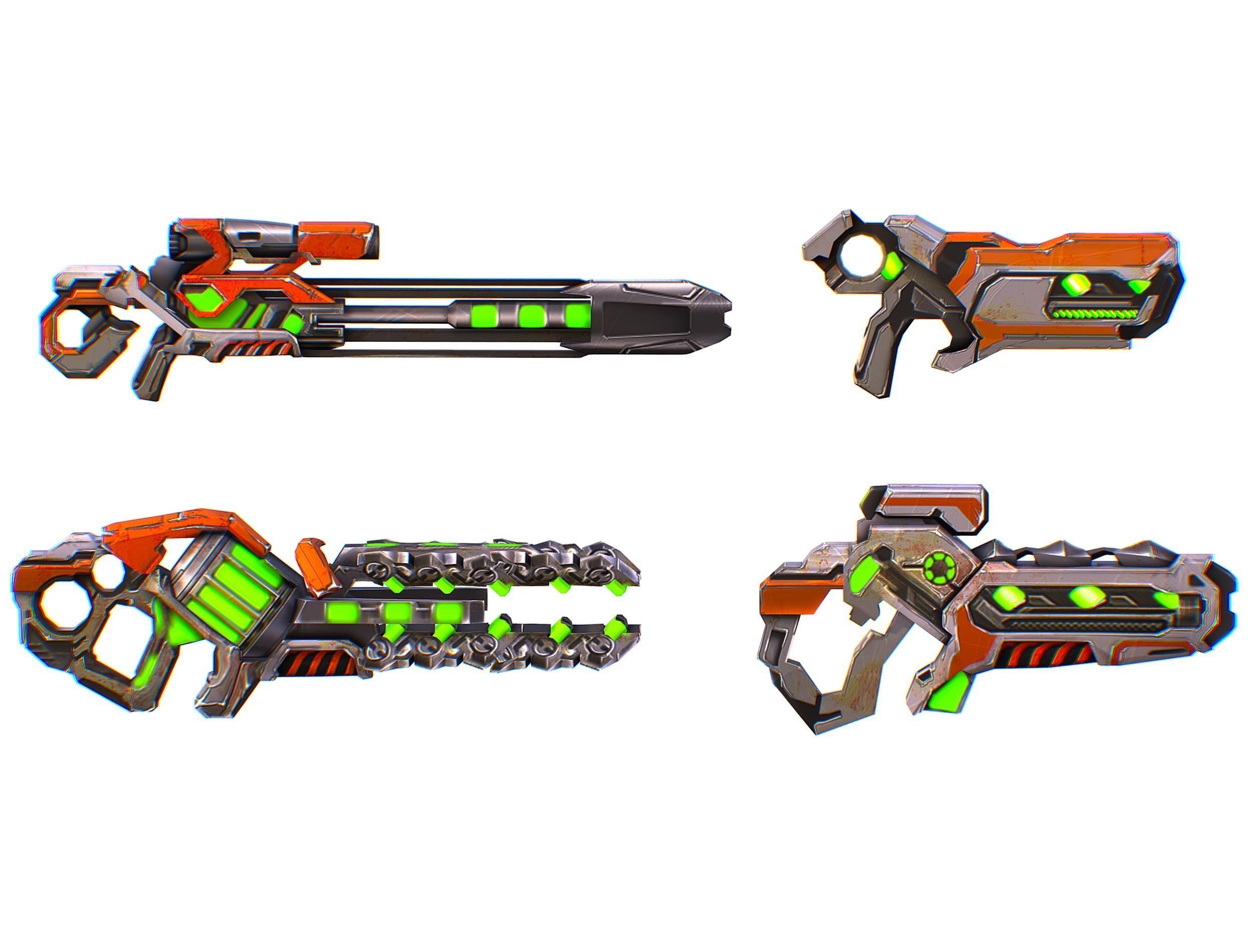 Weapons Set 4 Gun Pistol Assault rifle Sniper rifle machine gun 3D Model Collection_2