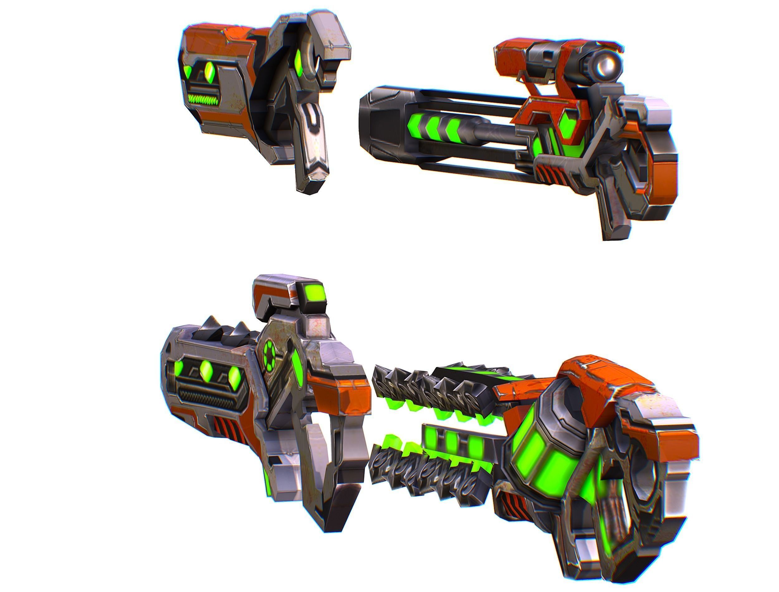 Weapons Set 4 Gun Pistol Assault rifle Sniper rifle machine gun 3D Model Collection_10